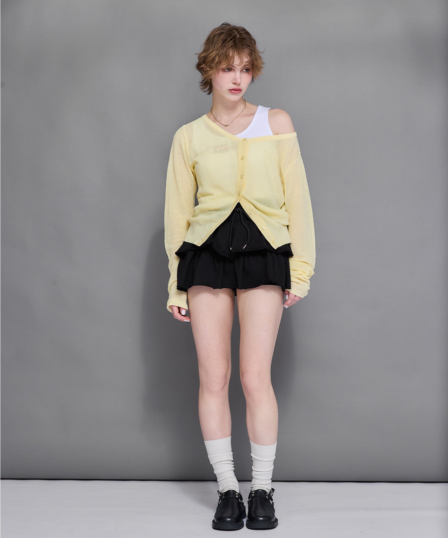 MODEL:170cm/COLOR:LIGHT YELLOW/SIZE:F
