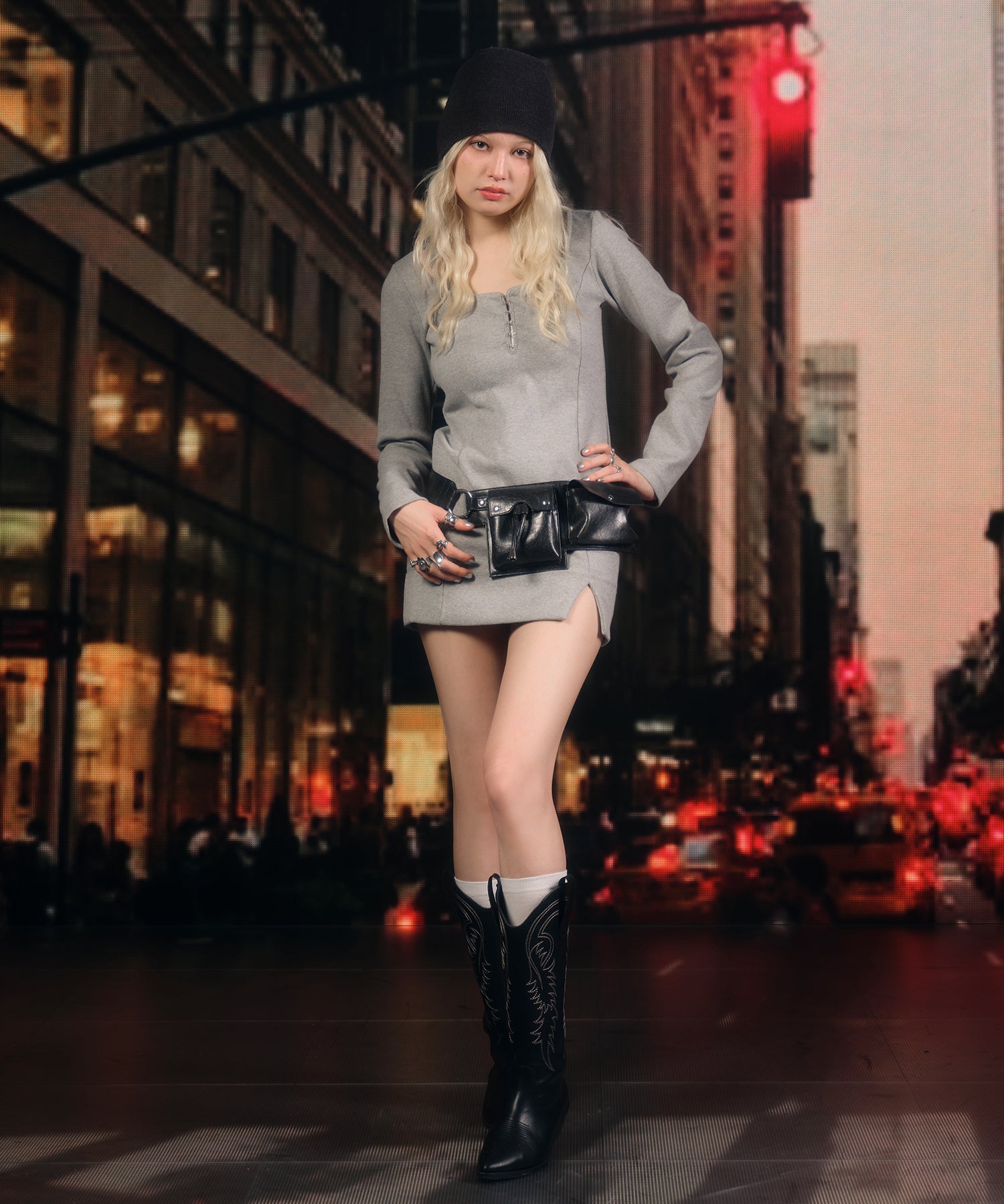 MODEL:170cm/COLOR:GRAY/SIZE:F