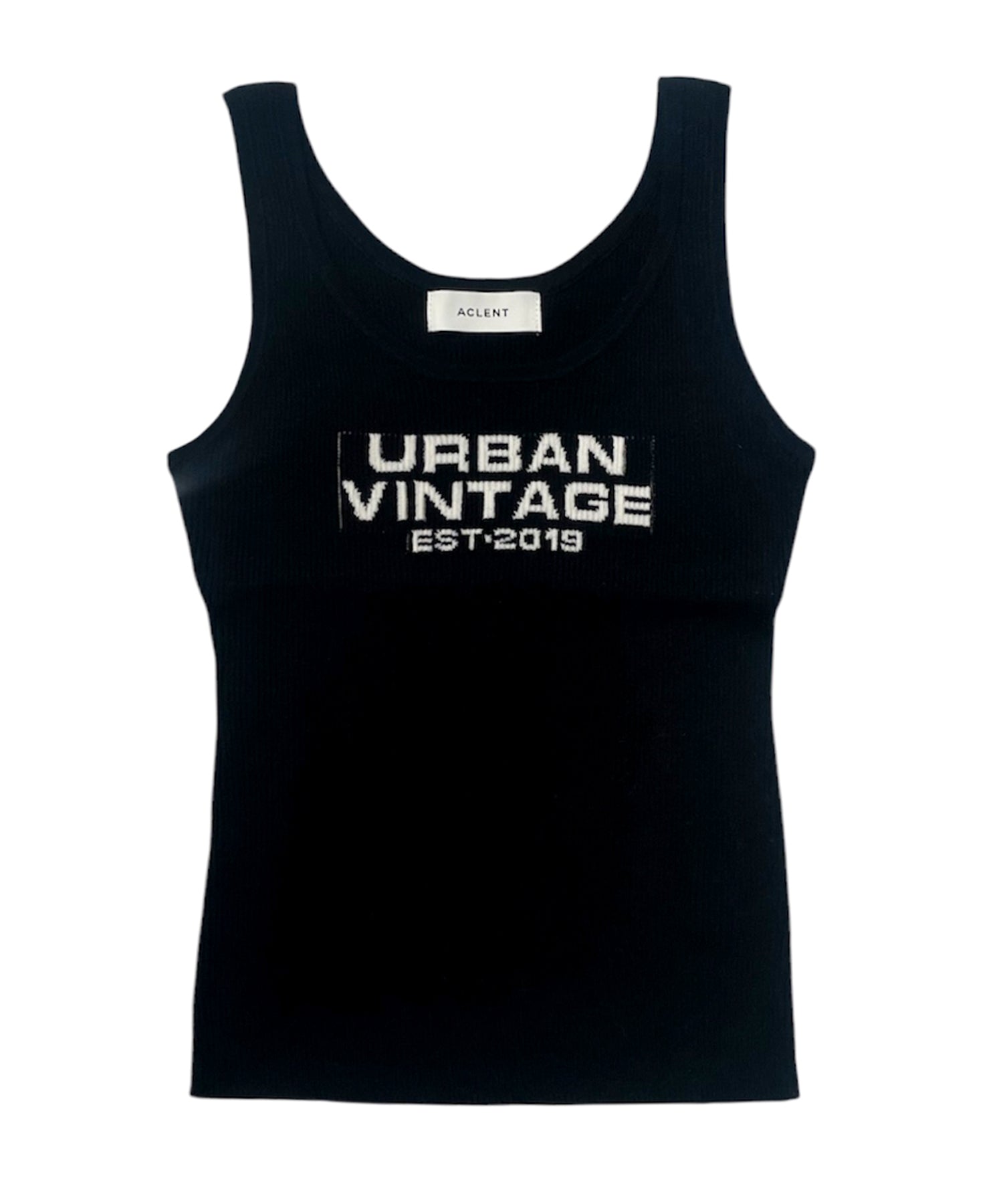 Logo jacquard knit tank