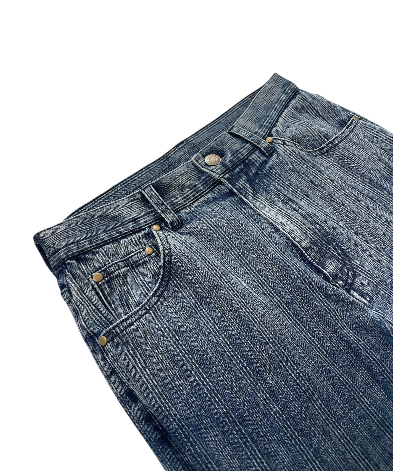 H/W striped flare denim pants