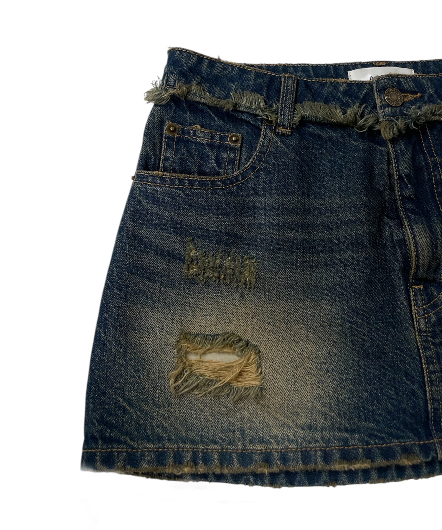 ローライズダメージデニムミニスカート