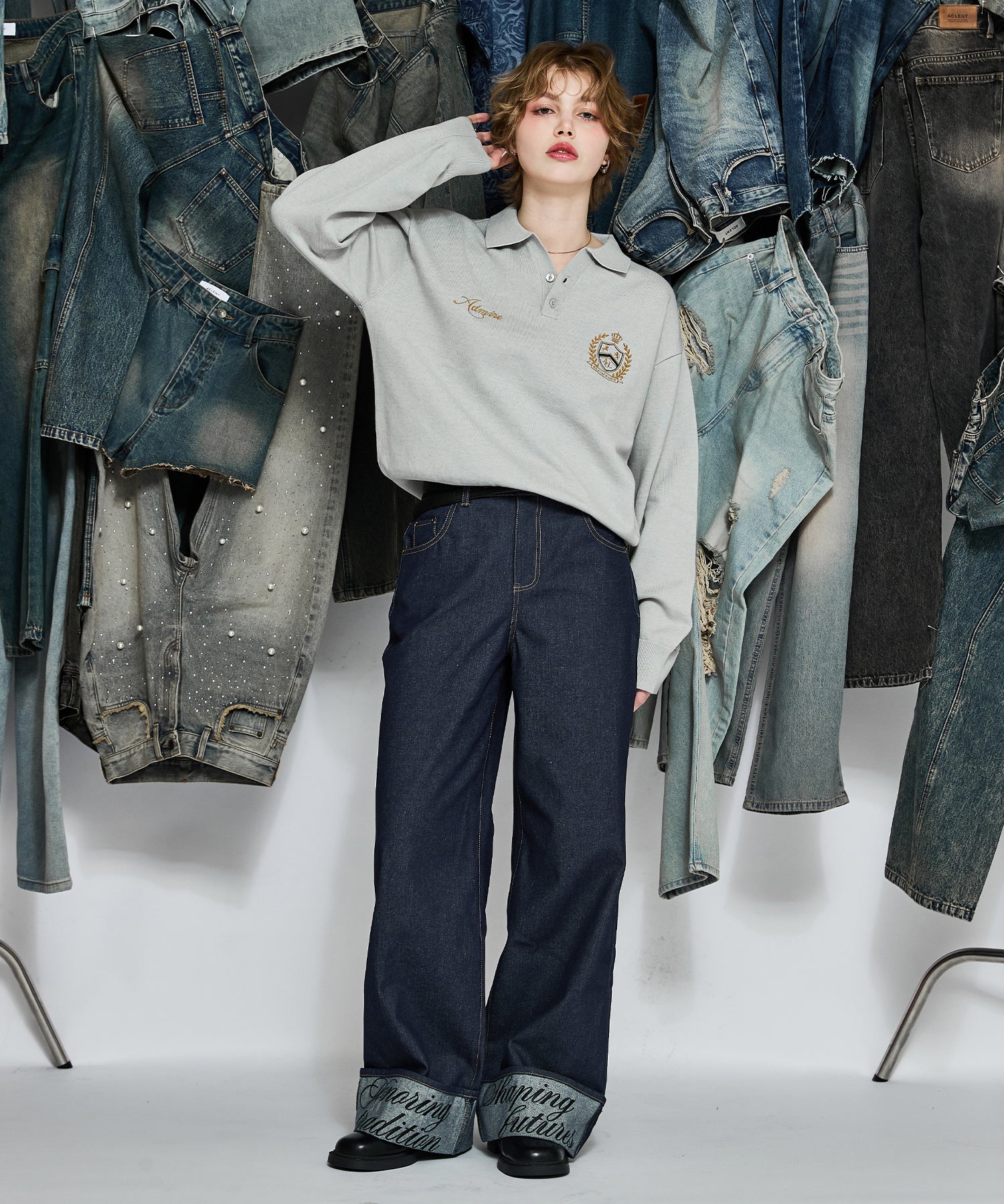 MODEL:170cm/COLOR:GRAY/SIZE:F