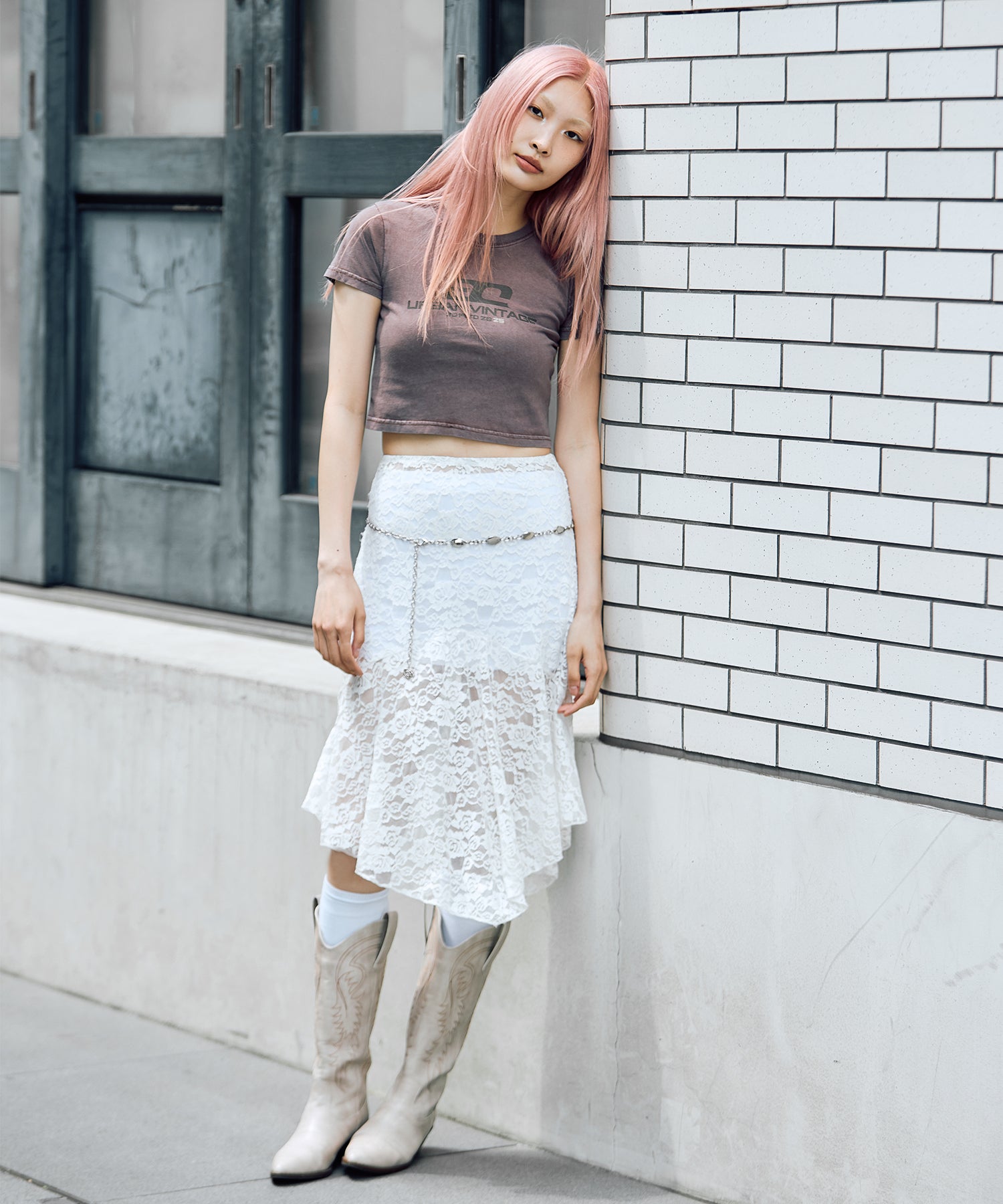 MODEL:175cm/COLOR:WHITE/SIZE:F