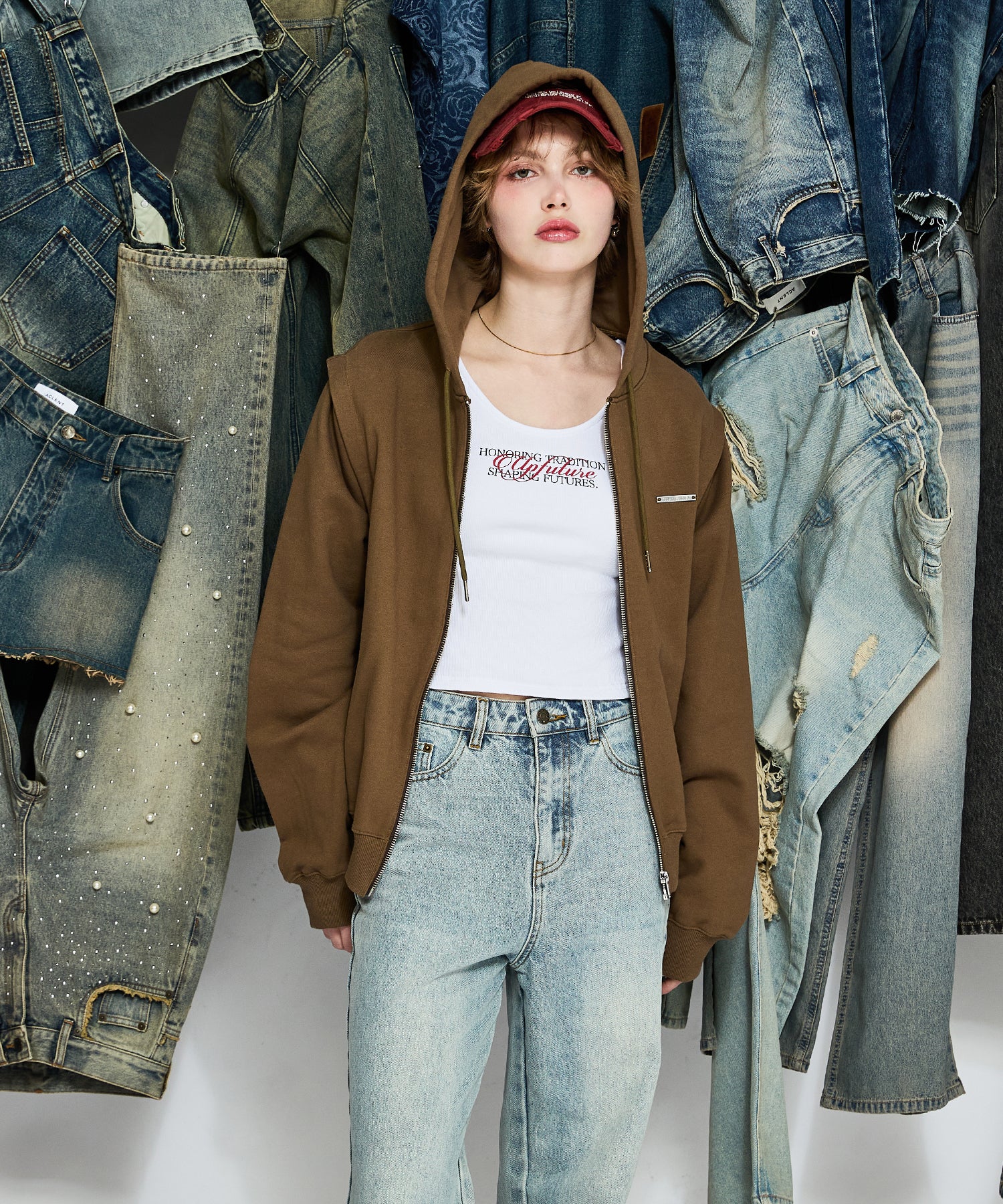 MODEL:170cm/COLOR:LIGHT BROWN/SIZE:F