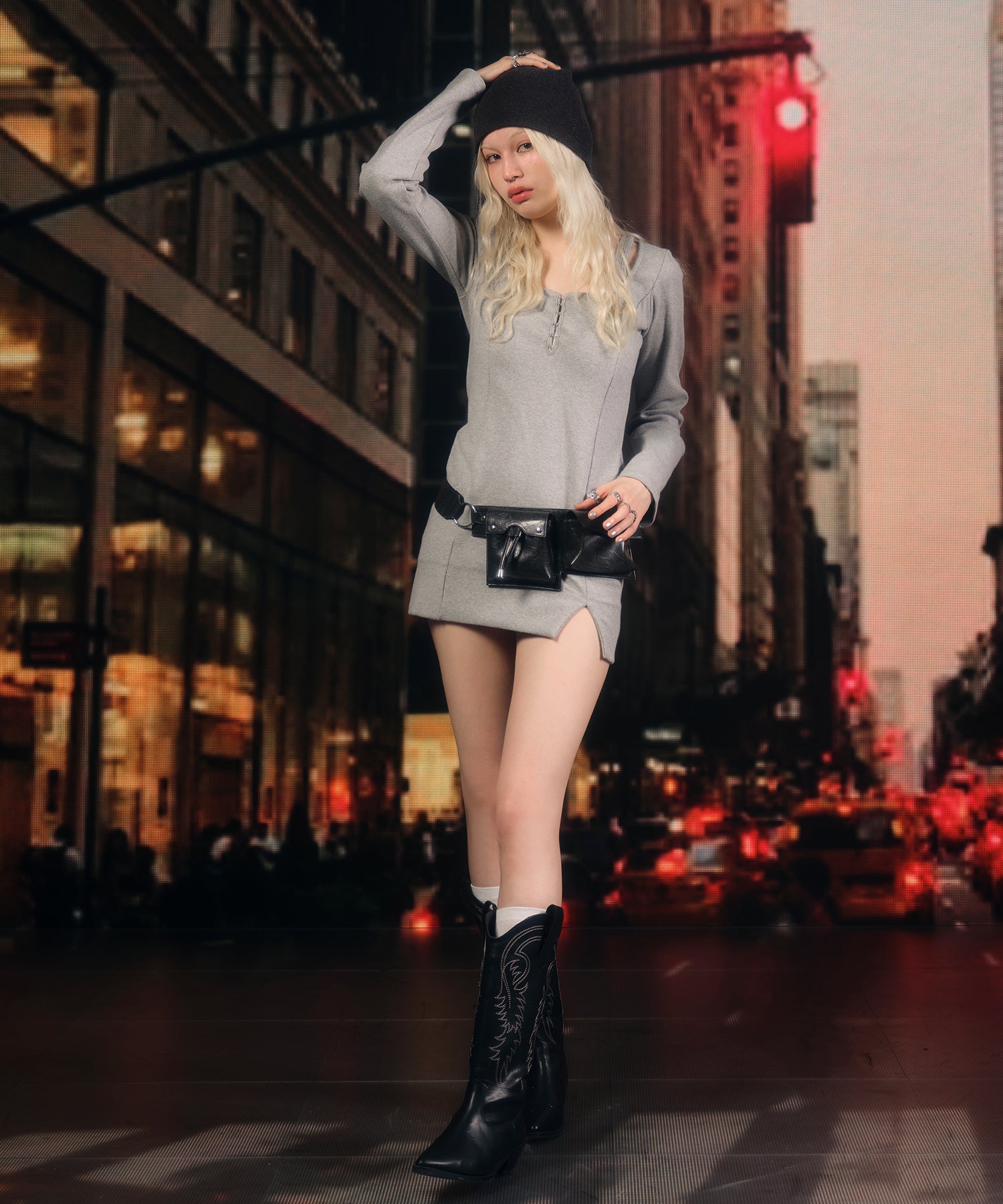 MODEL:170cm/COLOR:GRAY/SIZE:F