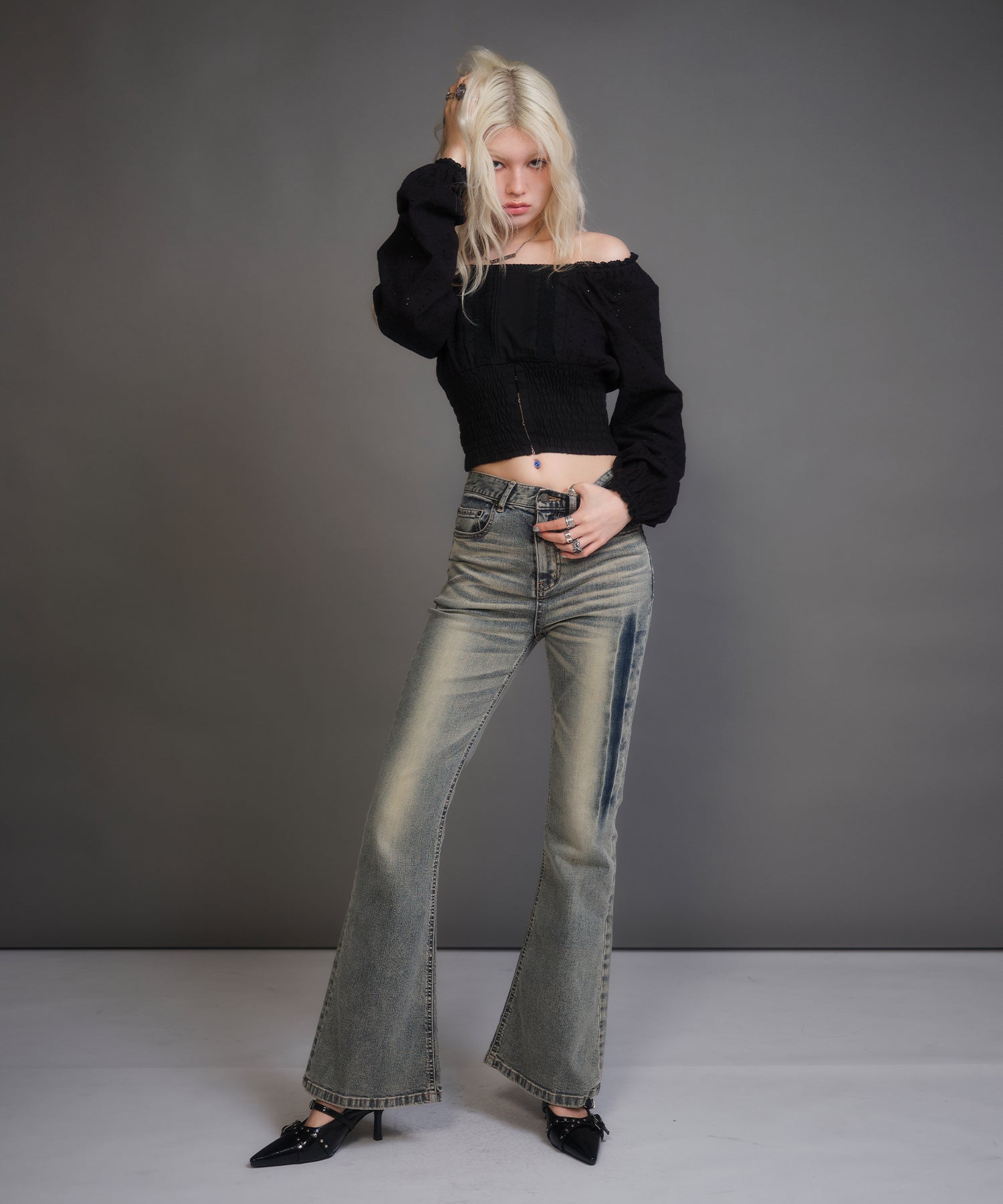 MODEL:170cm/COLOR:LIGHT BLUE/SIZE:M