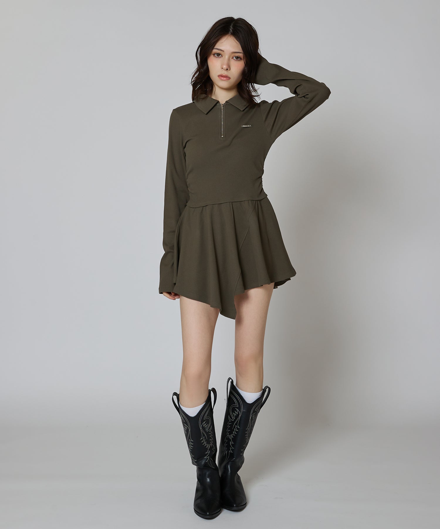 MODEL:163cm/COLOR:KHAKI/SIZE:F