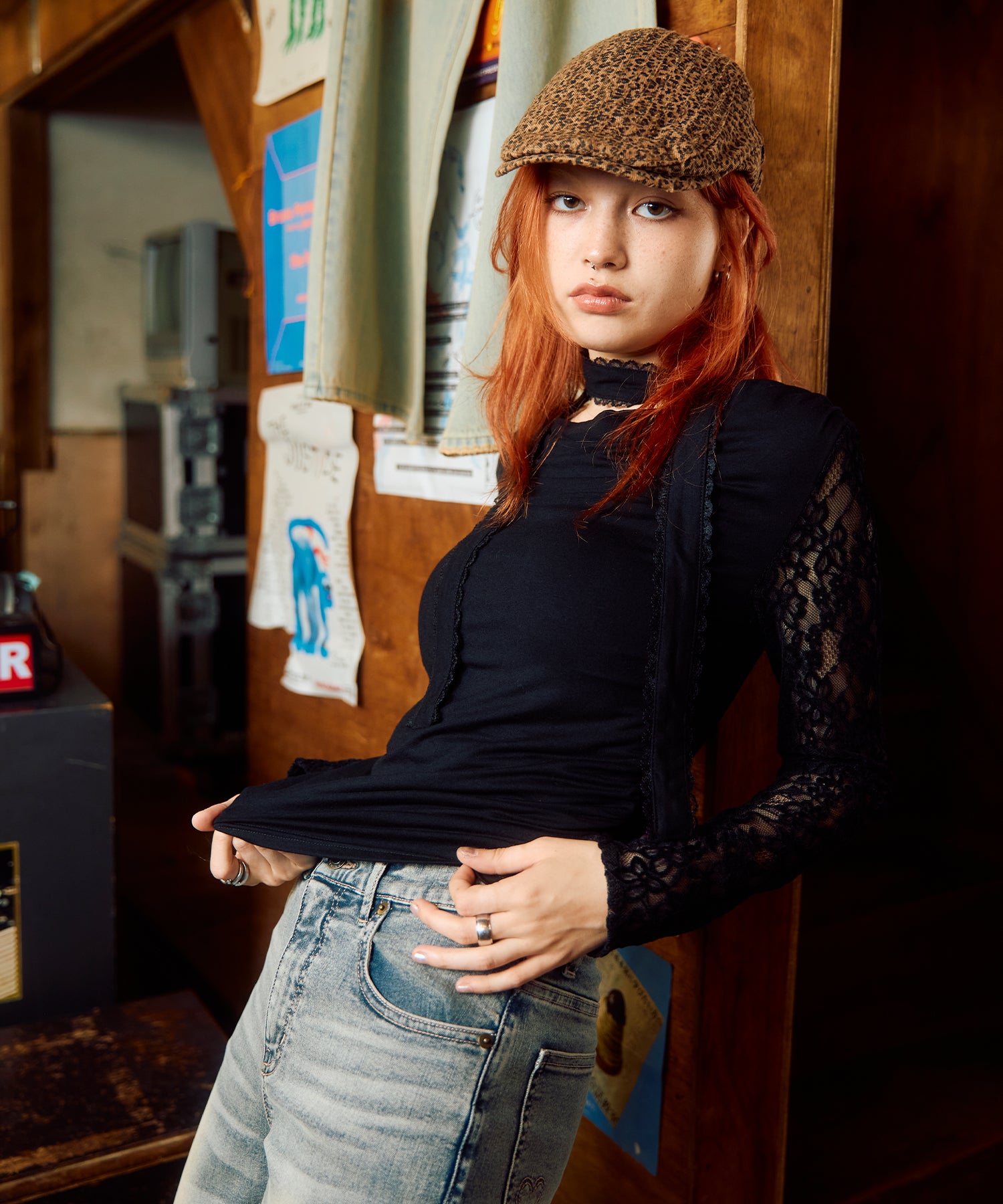 MODEL:170cm/COLOR:BLACK/SIZE:F
