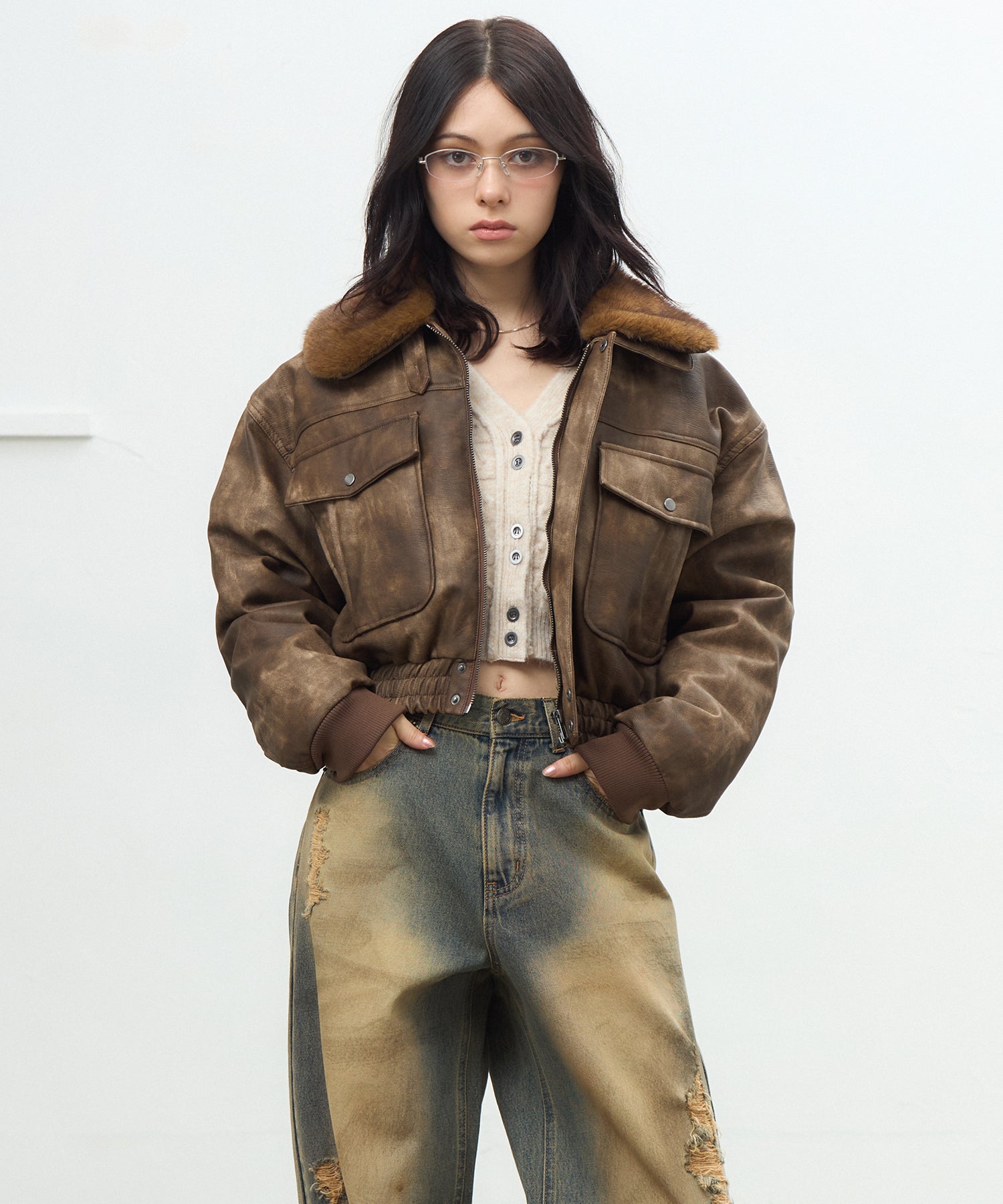 MODEL:163cm/COLOR:BROWN/SIZE:F