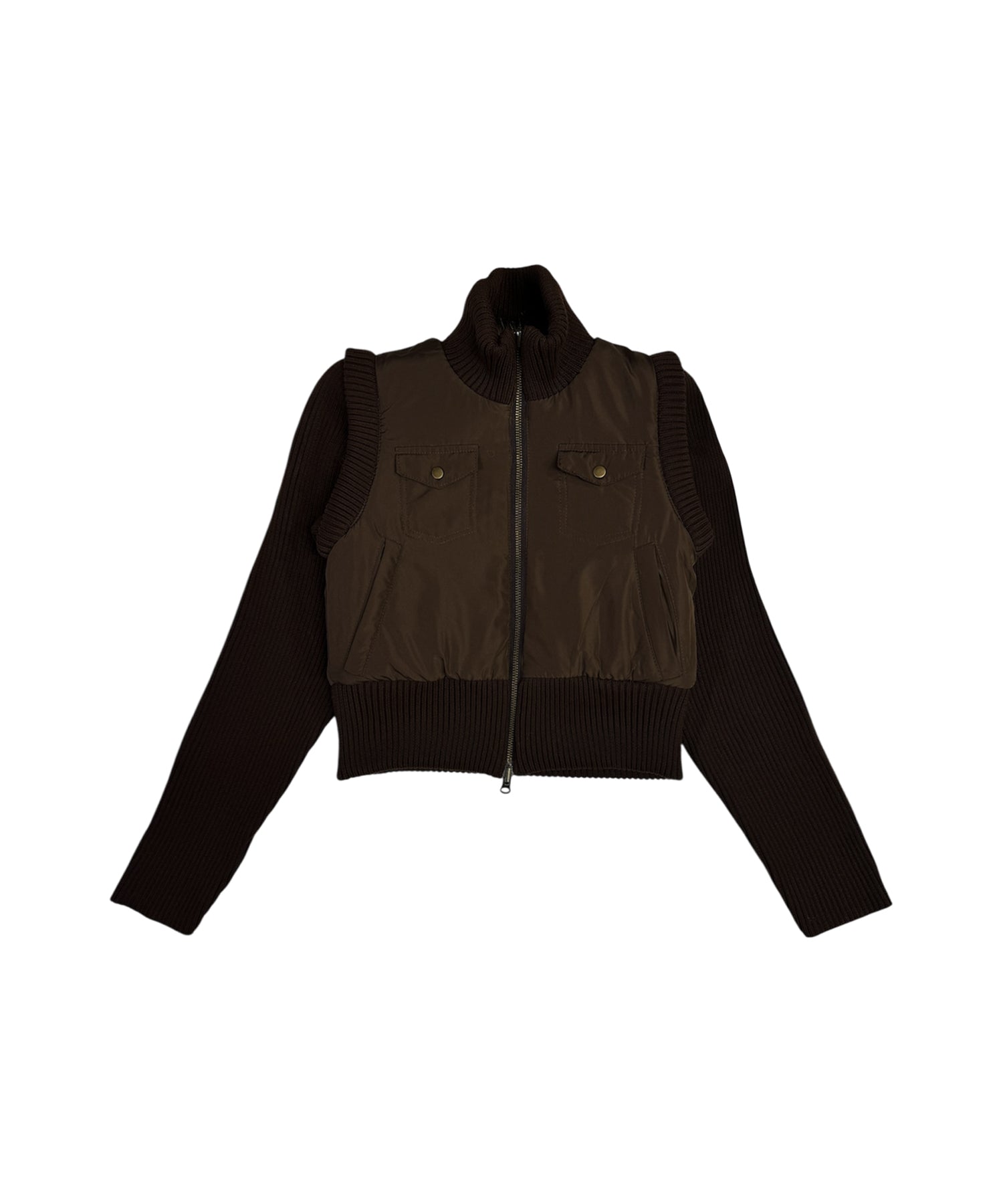 マルチWAYスタンドカラーFauxファーベスト