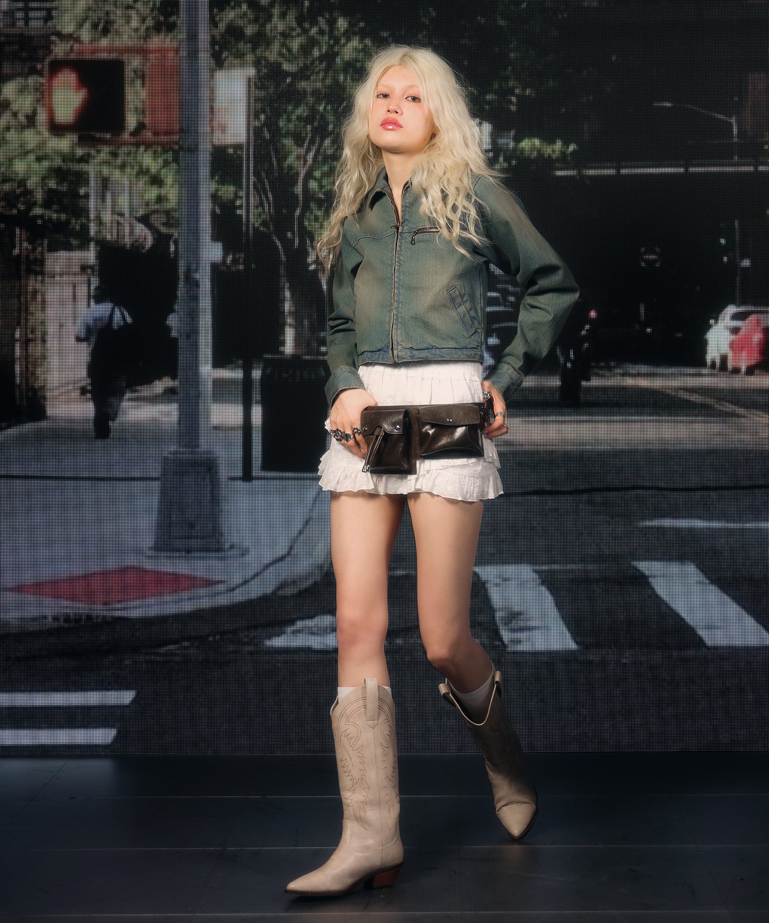 MODEL:170cm/COLOR:BLUE/SIZE:F