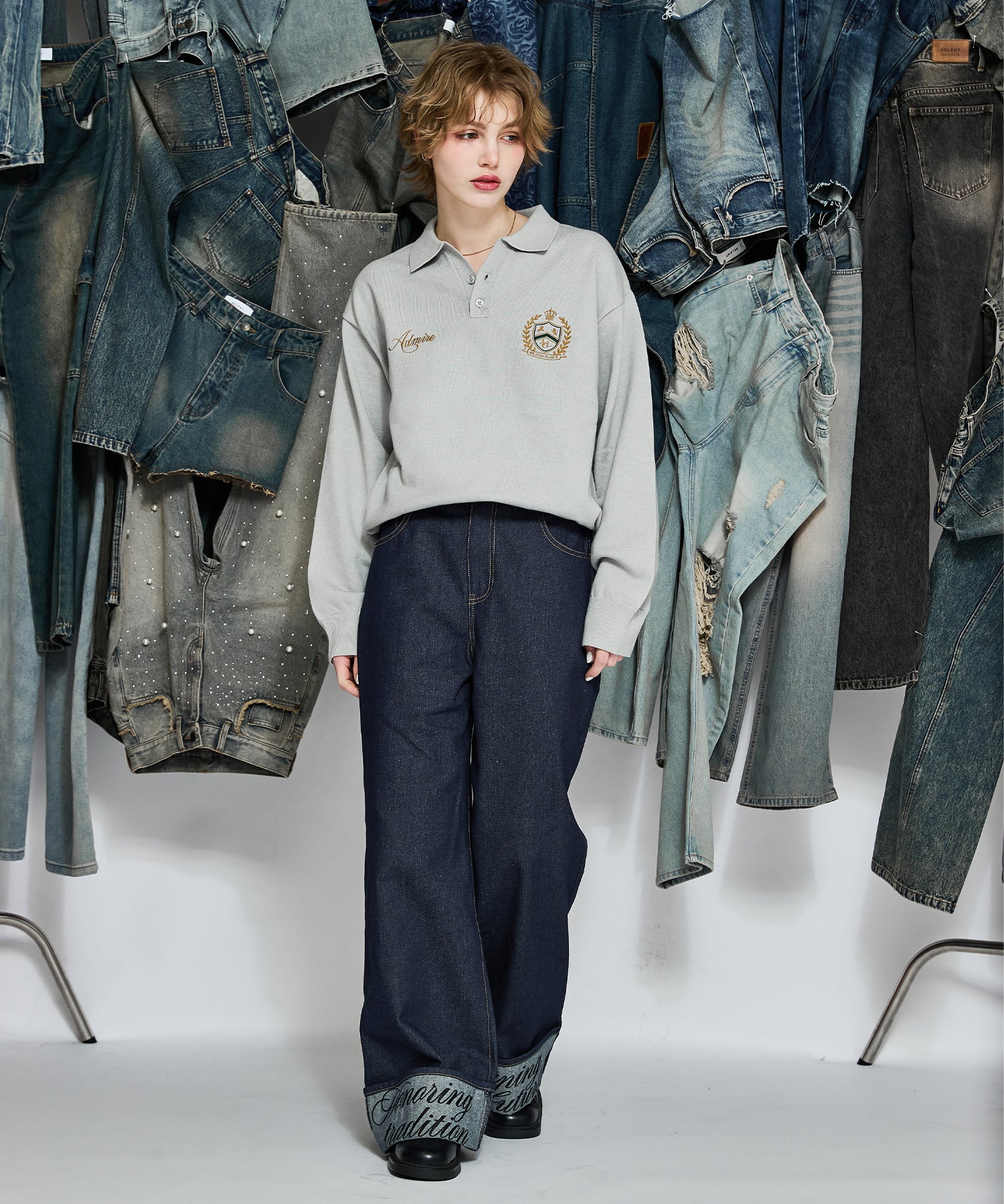 MODEL:170cm/COLOR:GRAY/SIZE:F