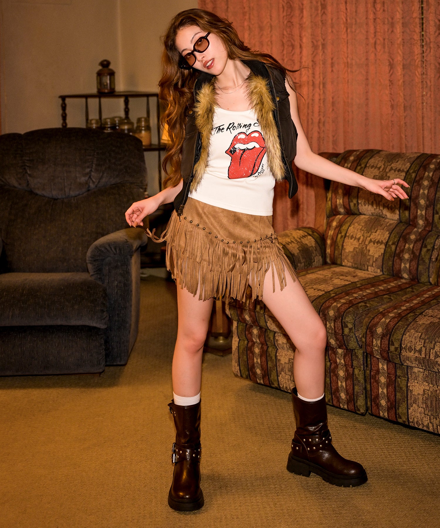 MODEL:163cm/COLOR:BEIGE/SIZE:M