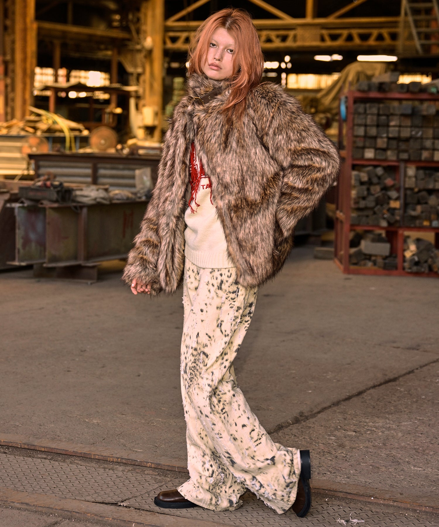 MODEL:170cm/COLOR:BROWN/SIZE:M