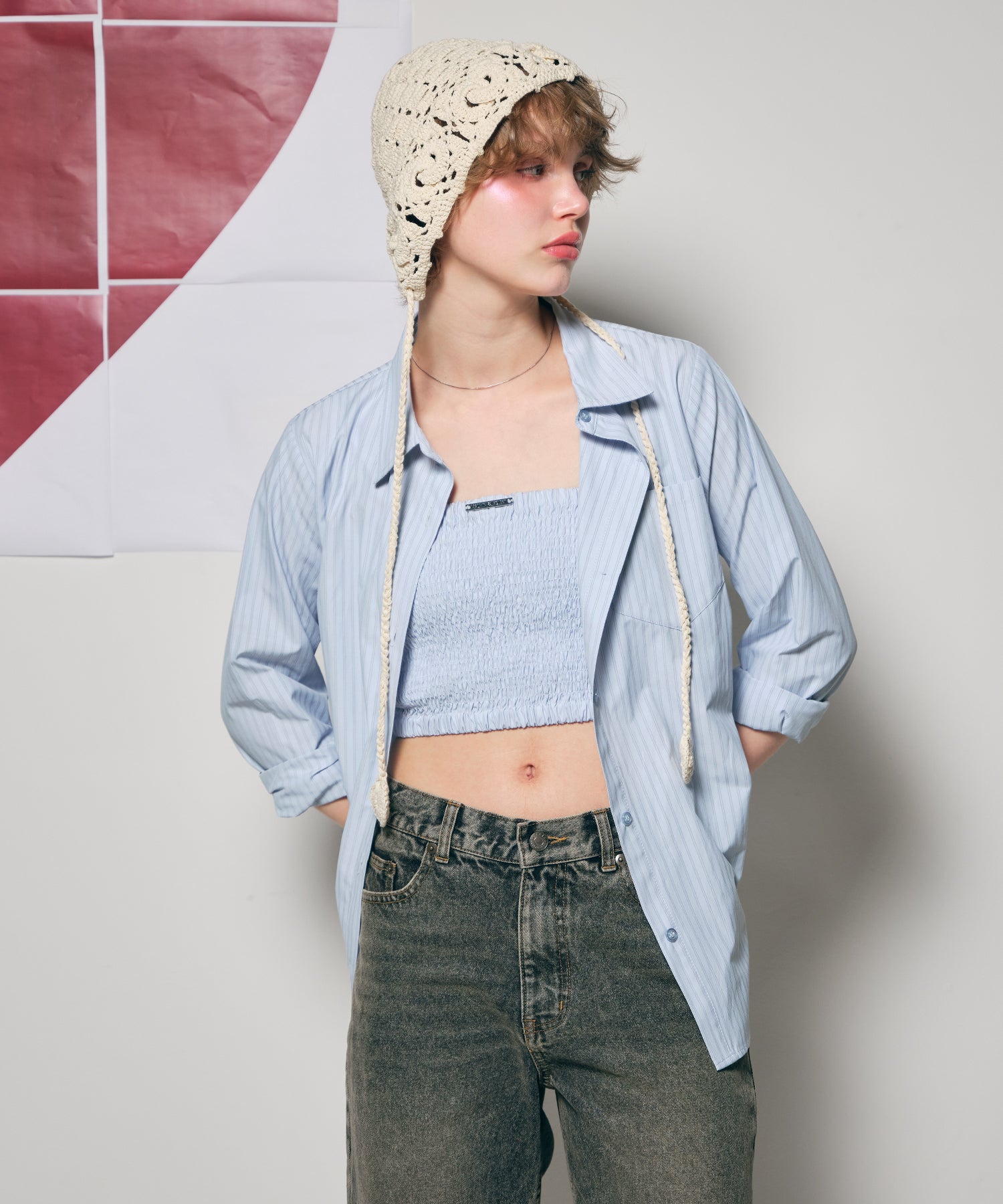 MODEL:170cm/COLOR:BLUE/SIZE:F