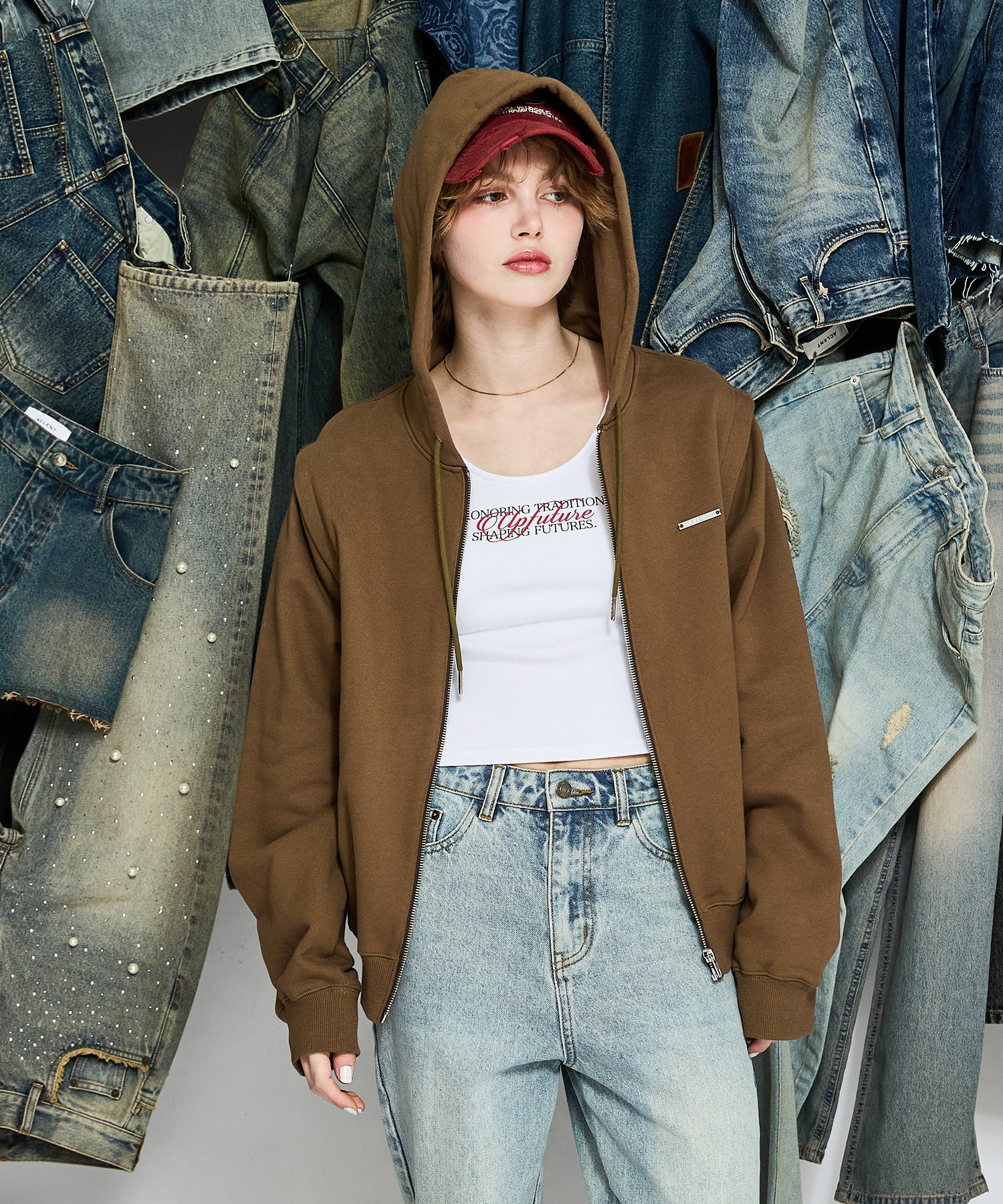 MODEL:170cm/COLOR:LIGHT BROWN/SIZE:F