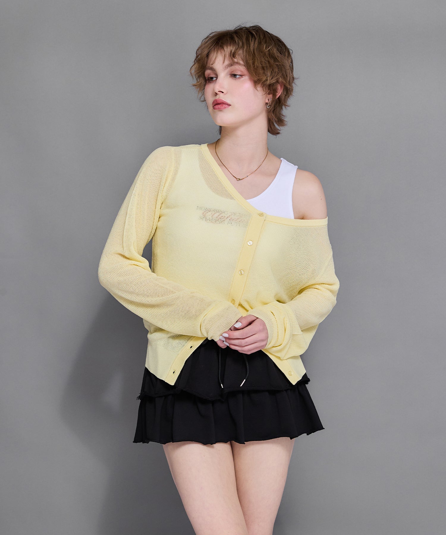 MODEL:170cm/COLOR:LIGHT YELLOW/SIZE:F