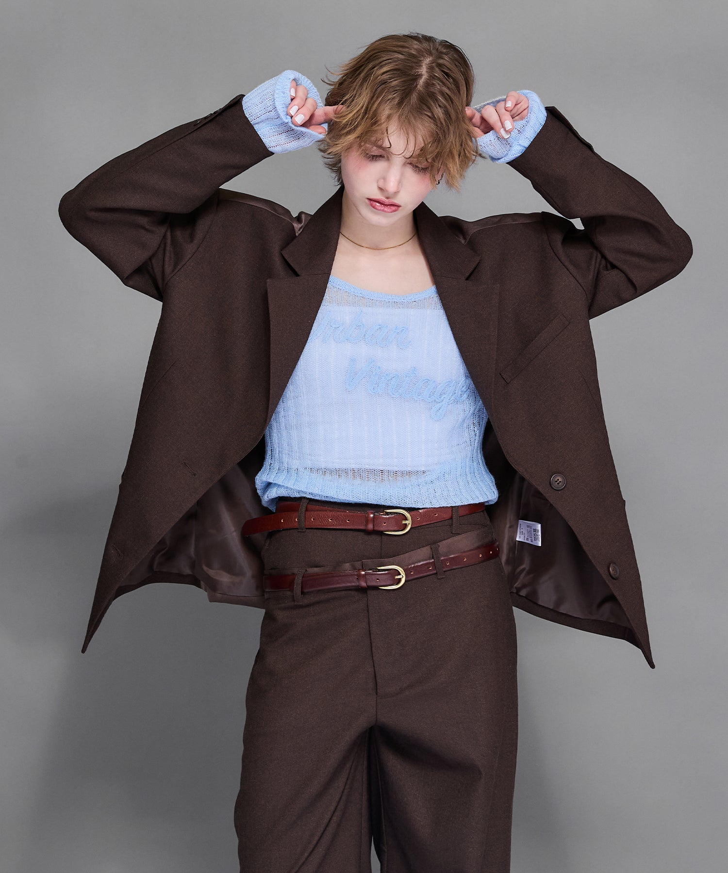 MODEL:170cm/COLOR:BROWN/SIZE:F