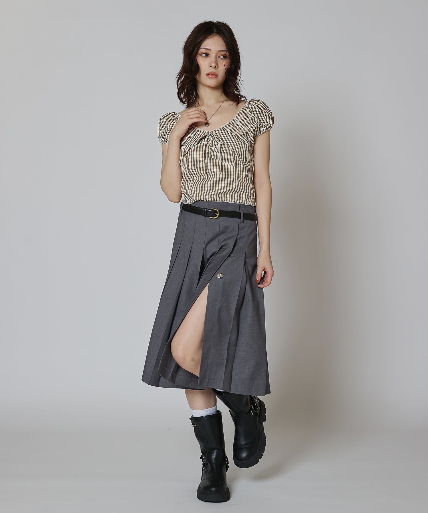 MODEL:163cm/COLOR:GRAY/SIZE:F