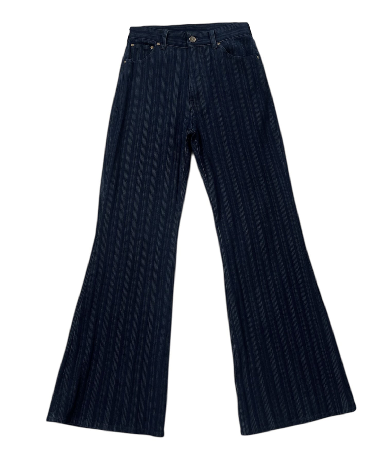 H/W striped flare denim pants