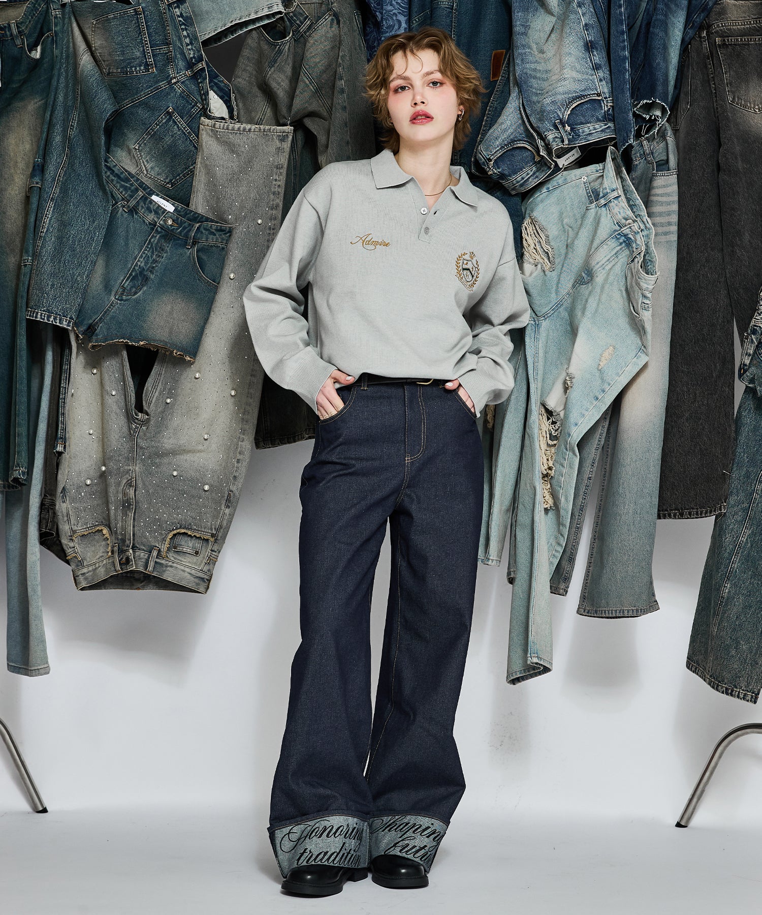 MODEL:170cm/COLOR:GRAY/SIZE:F