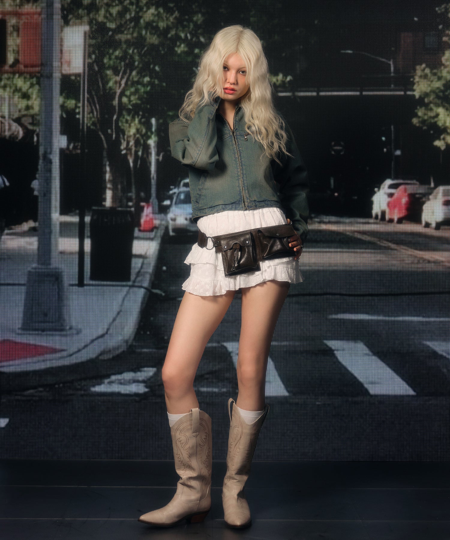 MODEL:170cm/COLOR:BLUE/SIZE:F