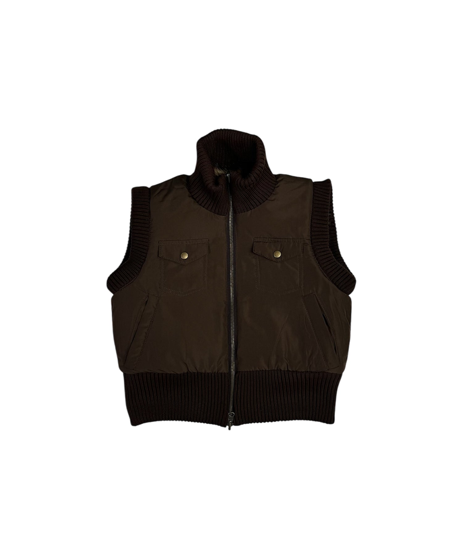 マルチWAYスタンドカラーFauxファーベスト