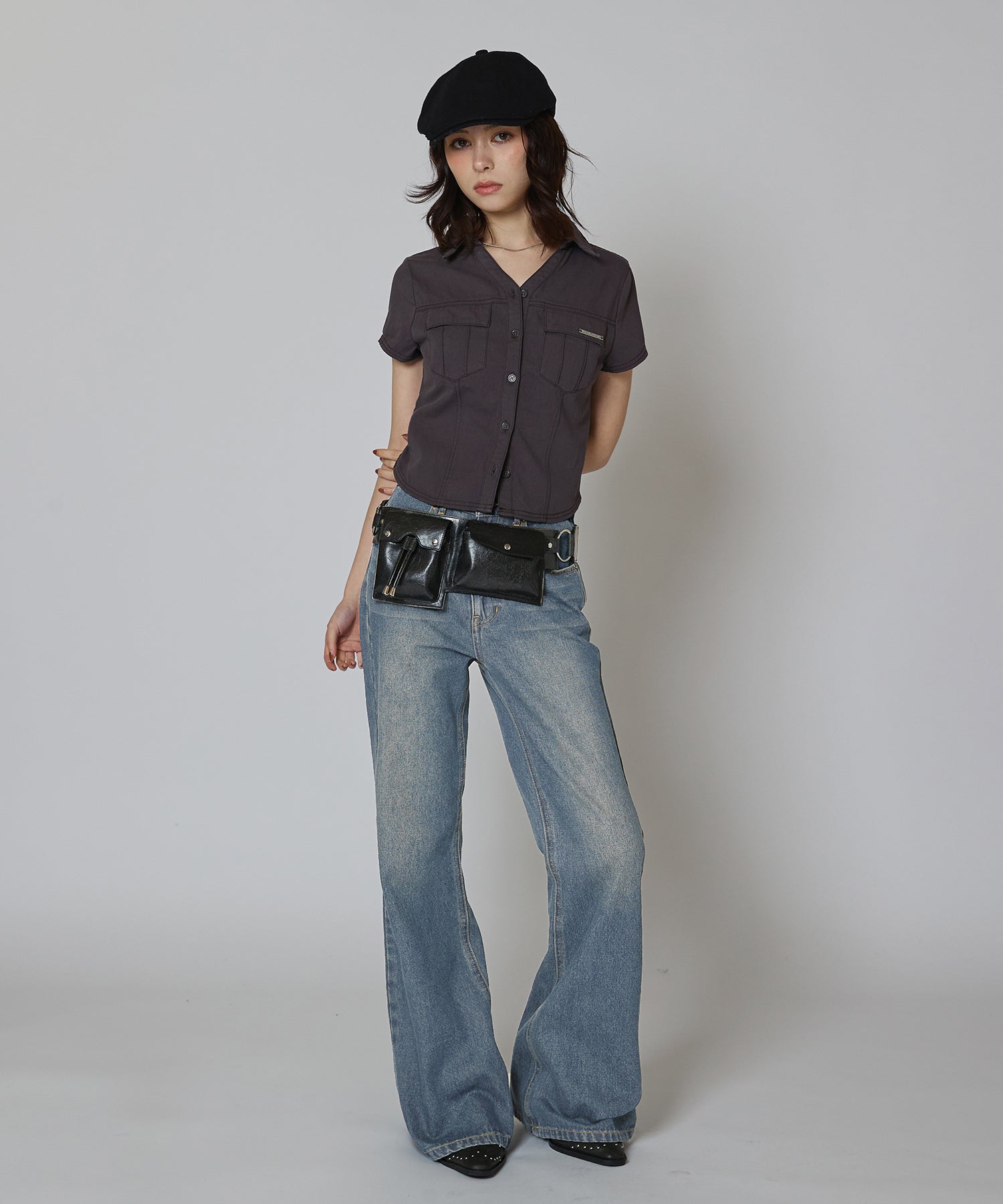 MODEL:163cm/COLOR:GRAY/SIZE:F