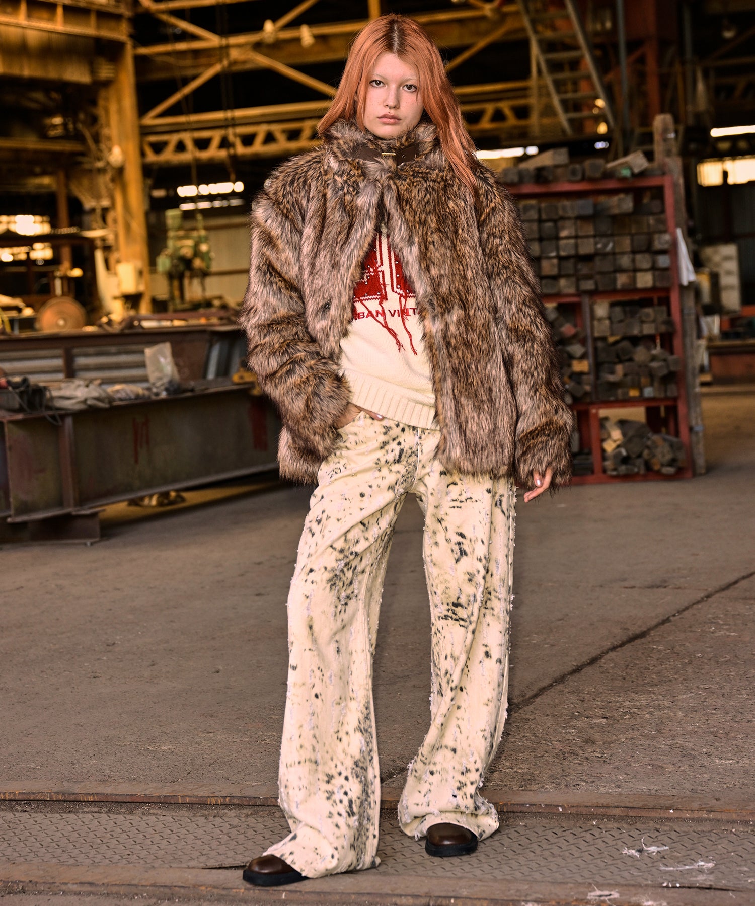 MODEL:170cm/COLOR:BROWN/SIZE:M