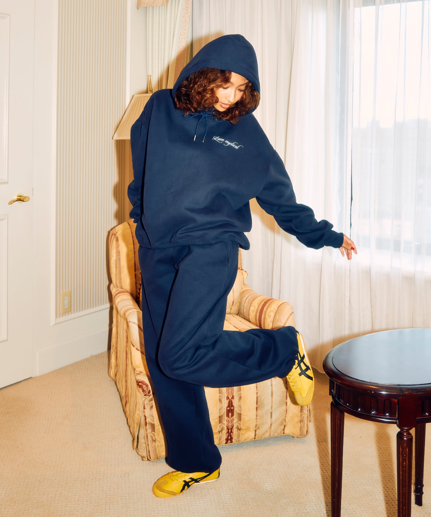 MODEL:170cm/COLOR:NAVY/SIZE:F