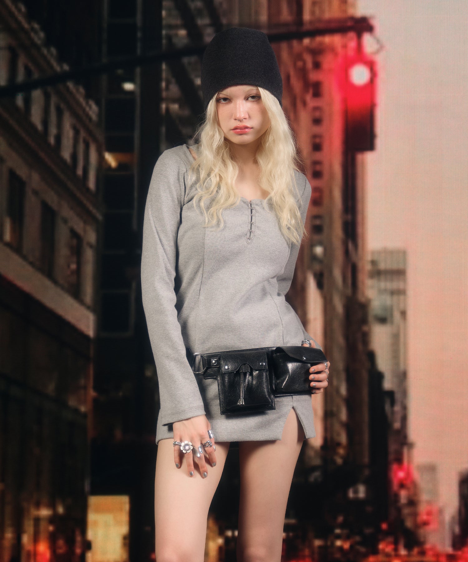 MODEL:170cm/COLOR:GRAY/SIZE:F