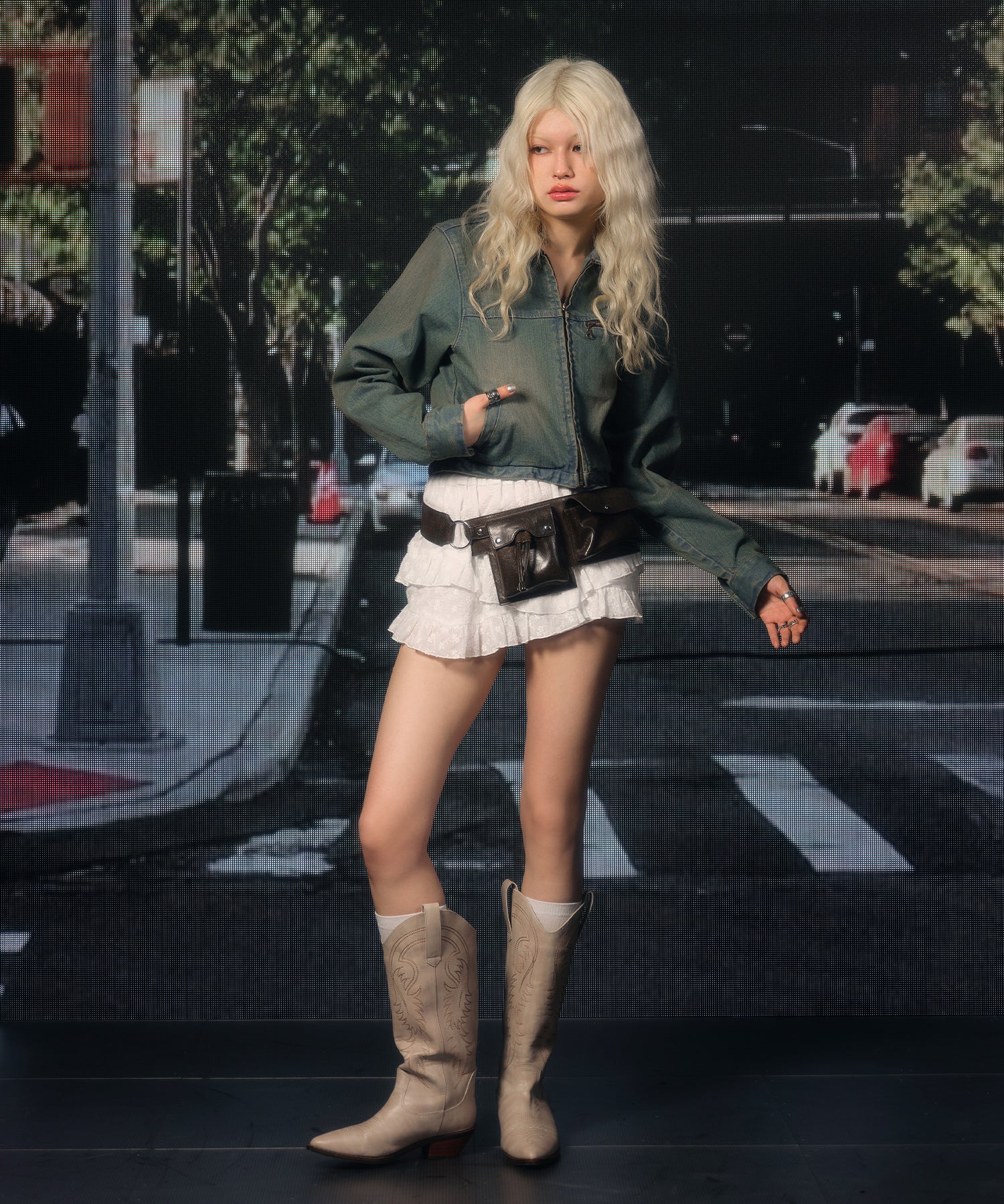 MODEL:170cm/COLOR:BLUE/SIZE:F