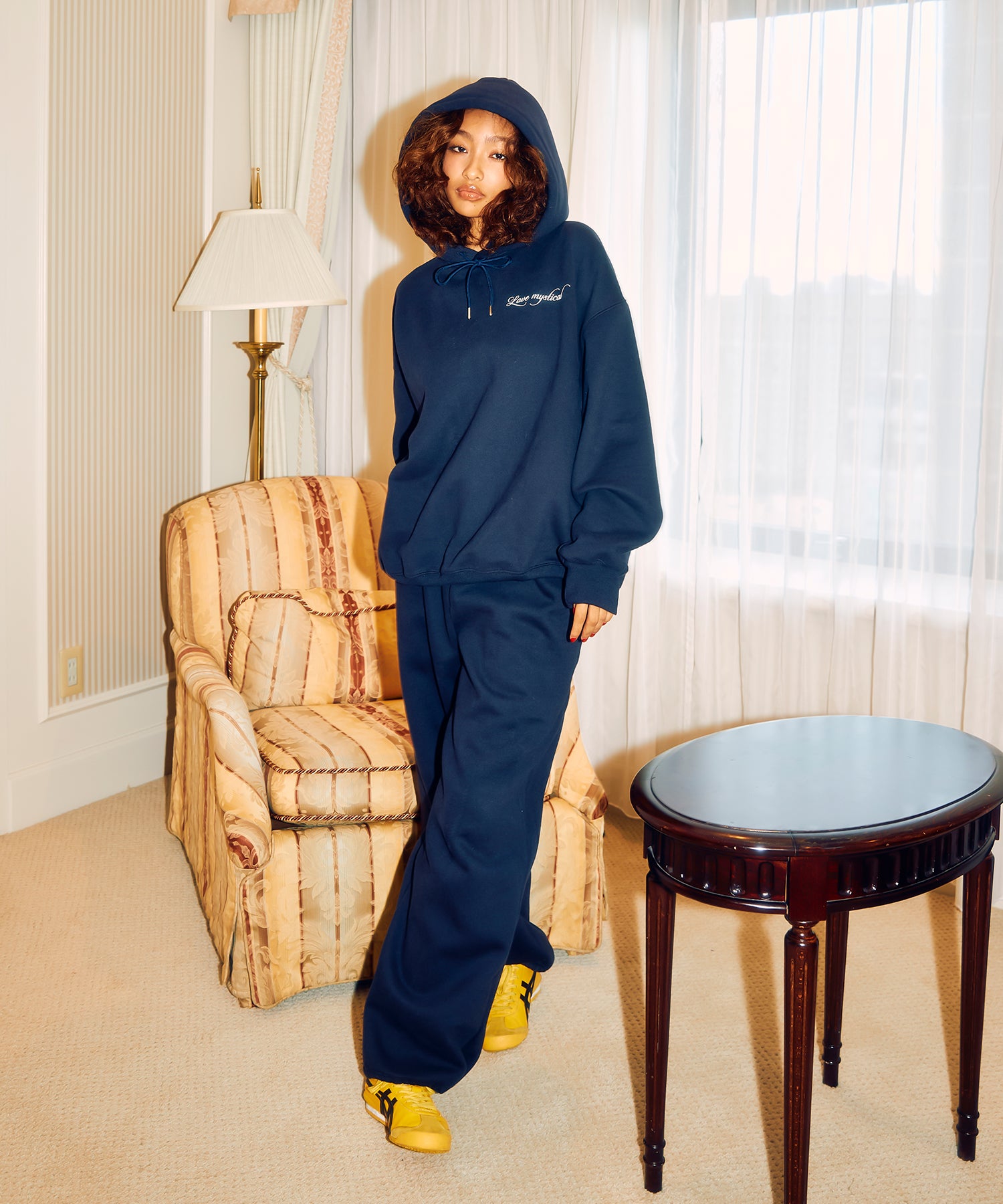 MODEL:170cm/COLOR:NAVY/SIZE:F