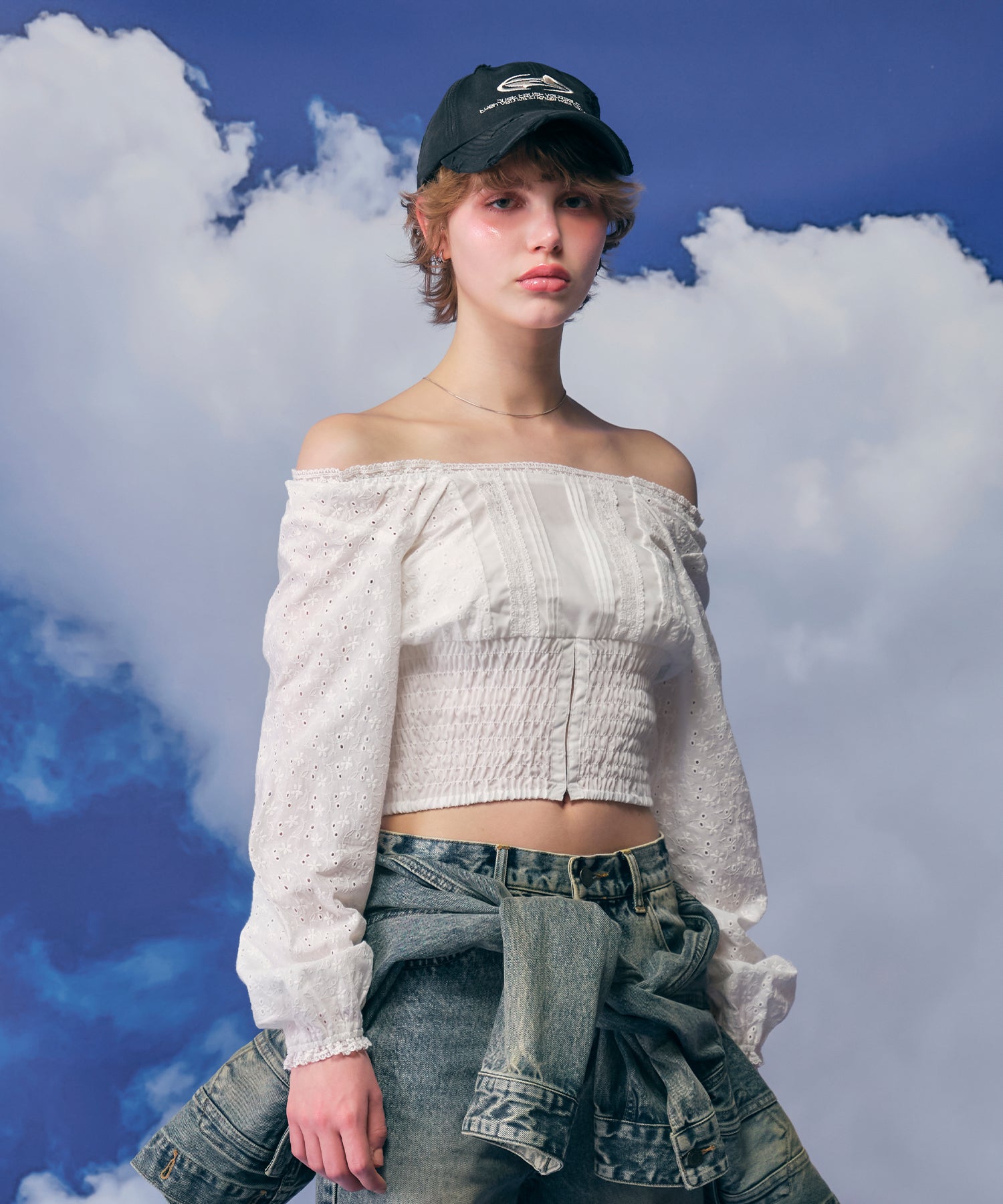 MODEL:170cm/COLOR:WHITE/SIZE:F