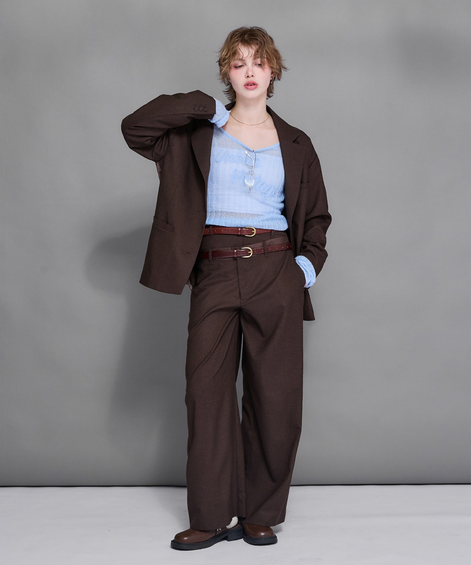 MODEL:170cm/COLOR:BROWN/SIZE:F