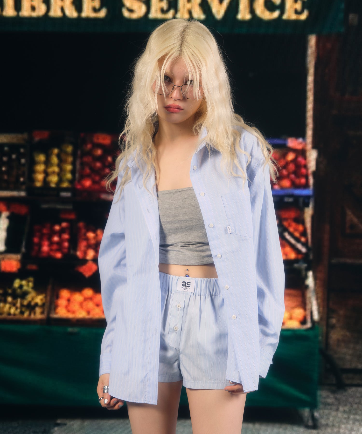 MODEL:170cm/COLOR:LIGHT BLUE/SIZE:F