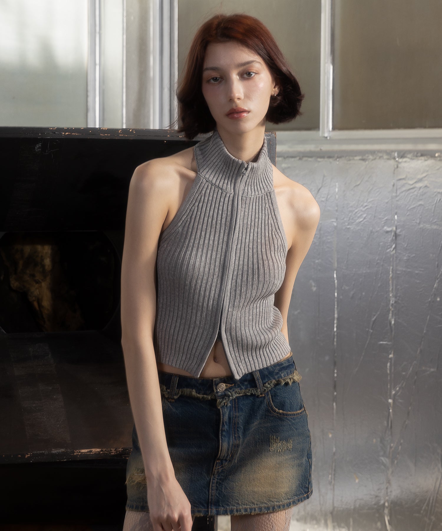 MODEL:172cm/COLOR:GRAY/SIZE:F