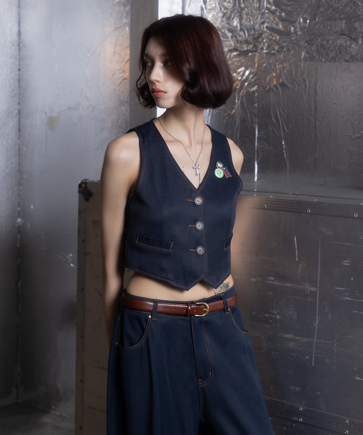 MODEL:172cm/COLOR:BLUE/SIZE:F