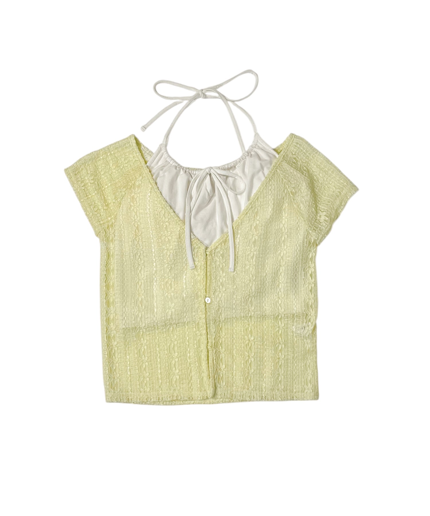 ホルターキャミソールレースカーデセット