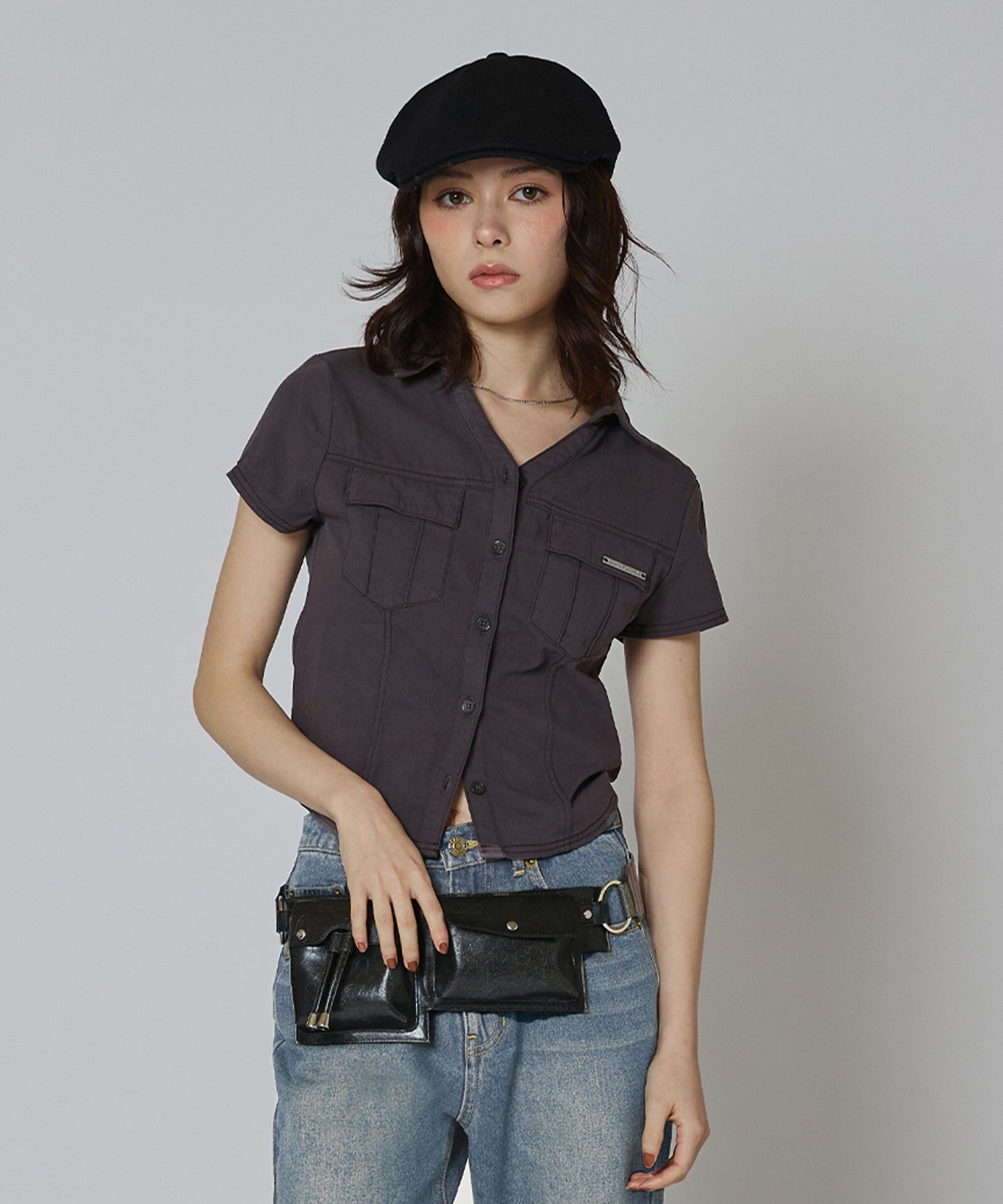 MODEL:163cm/COLOR:GRAY/SIZE:F