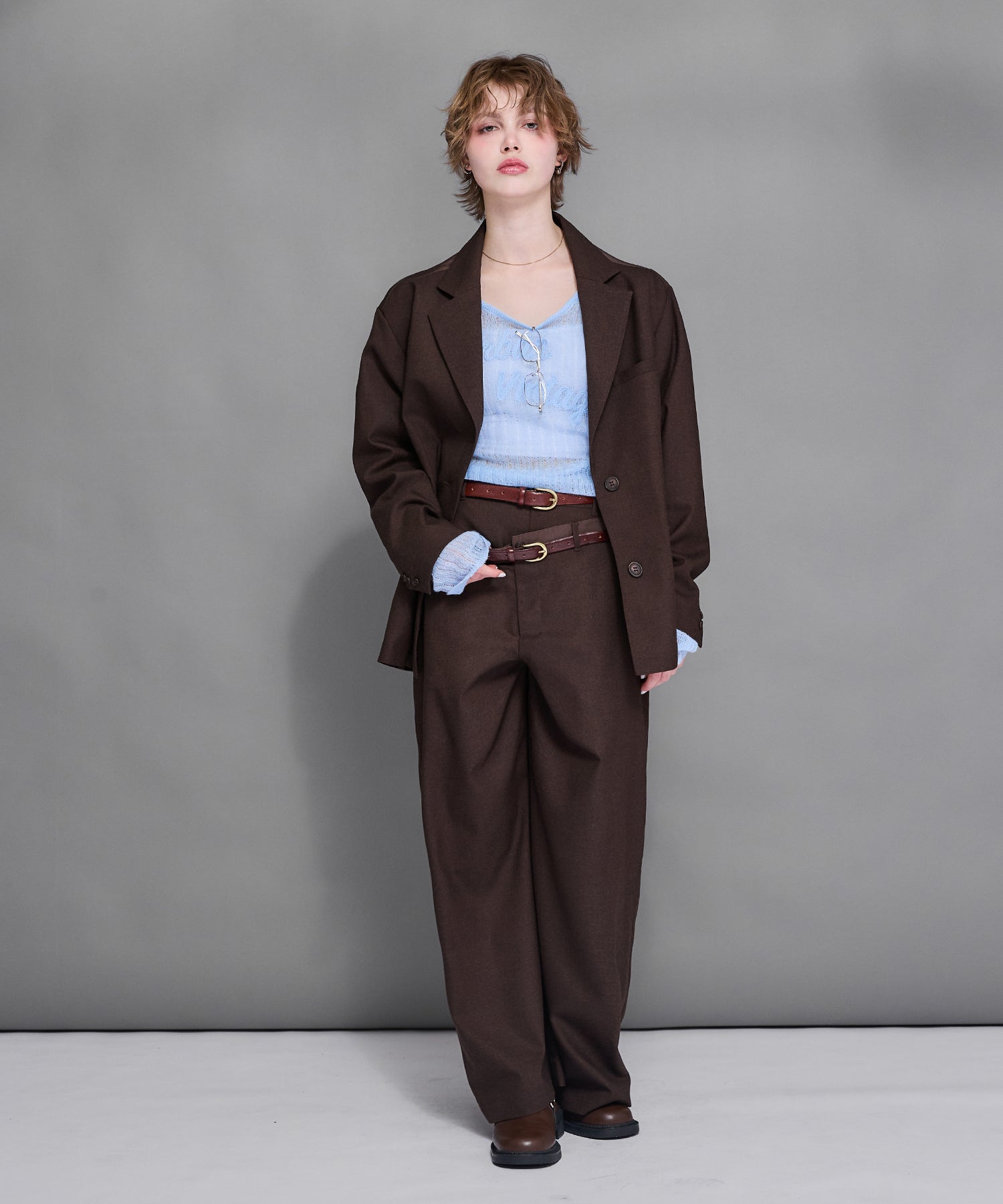 MODEL:170cm/COLOR:BROWN/SIZE:F