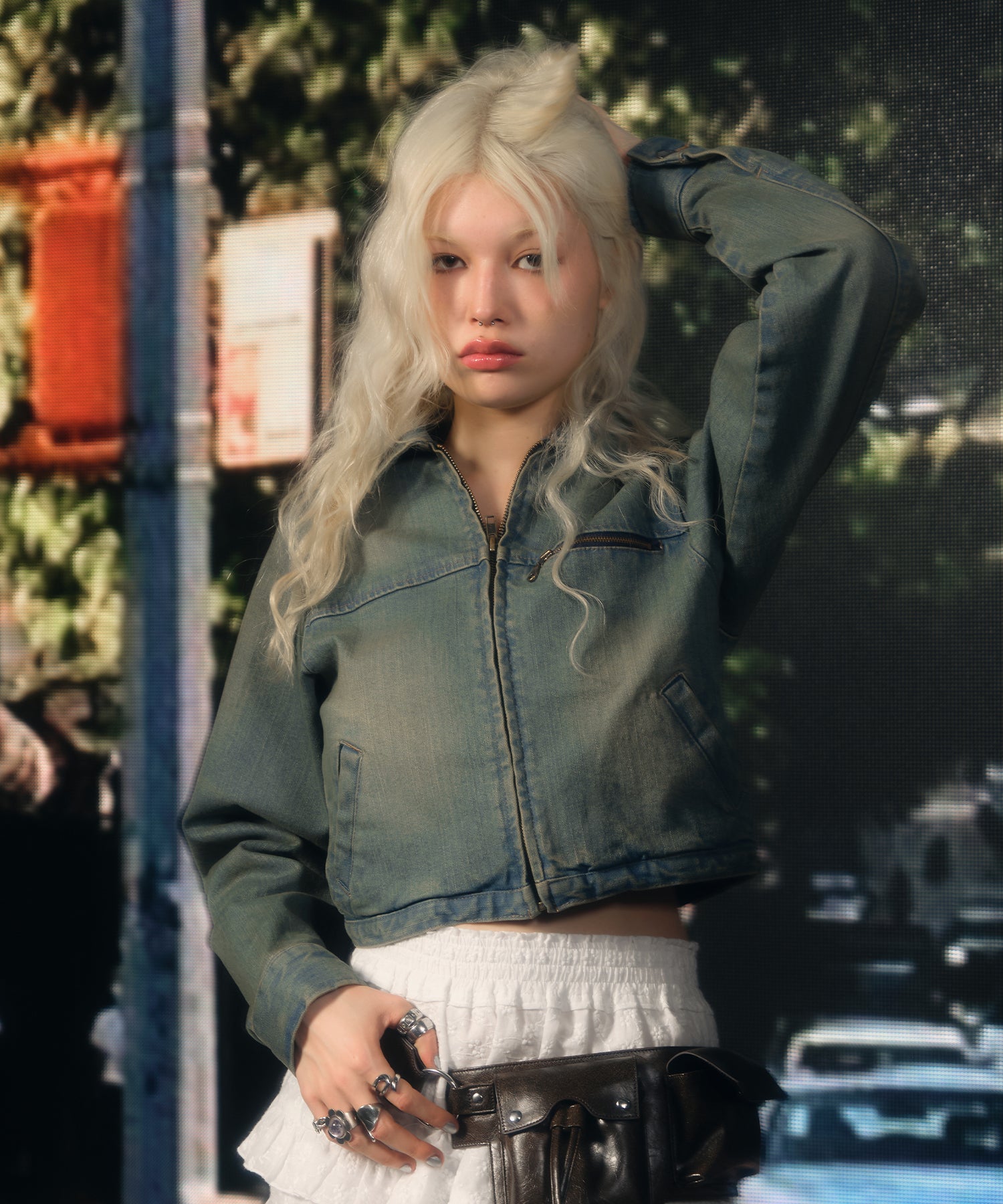 MODEL:170cm/COLOR:BLUE/SIZE:F