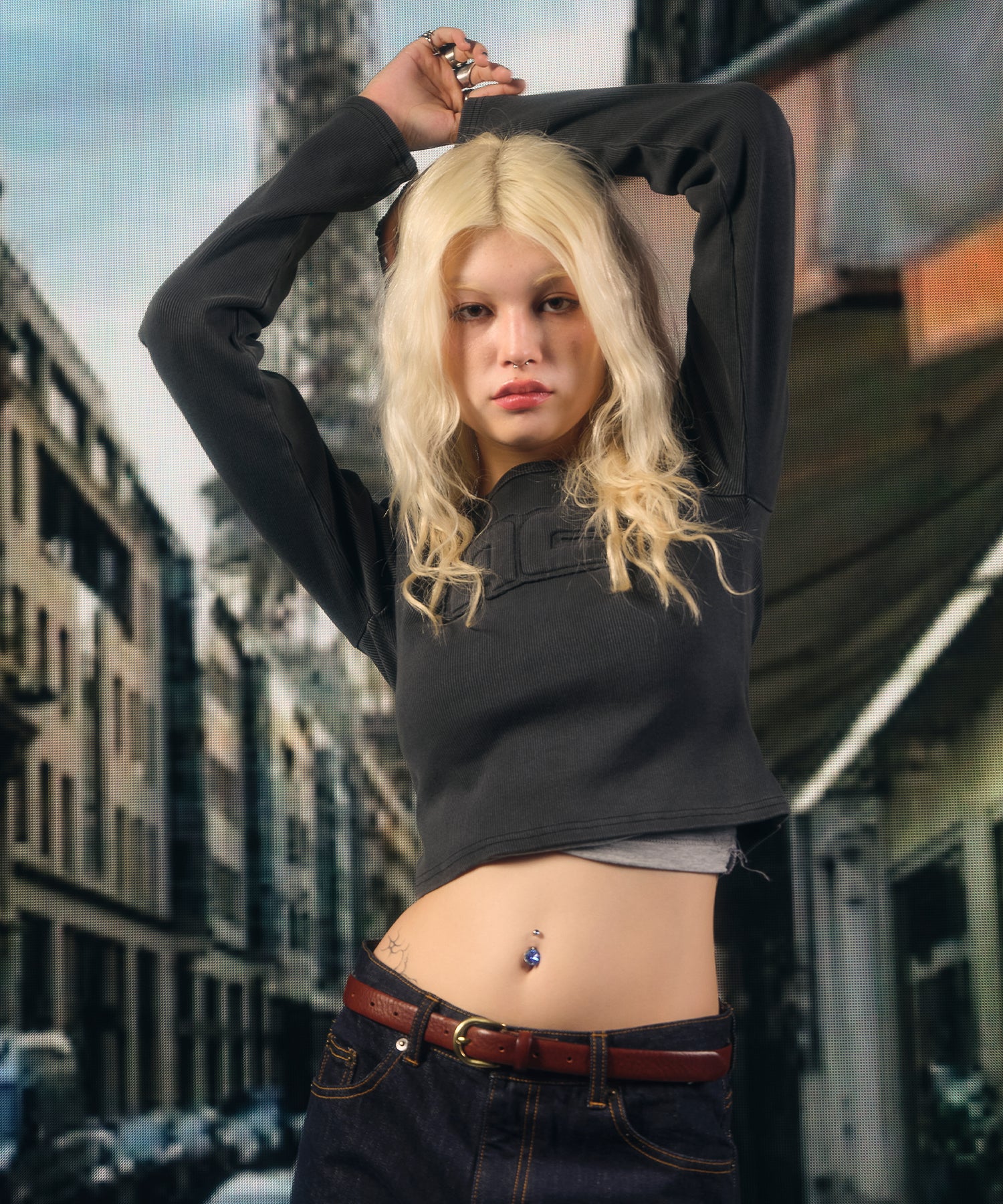 MODEL:170cm/COLOR:DARK GRAY/SIZE:F