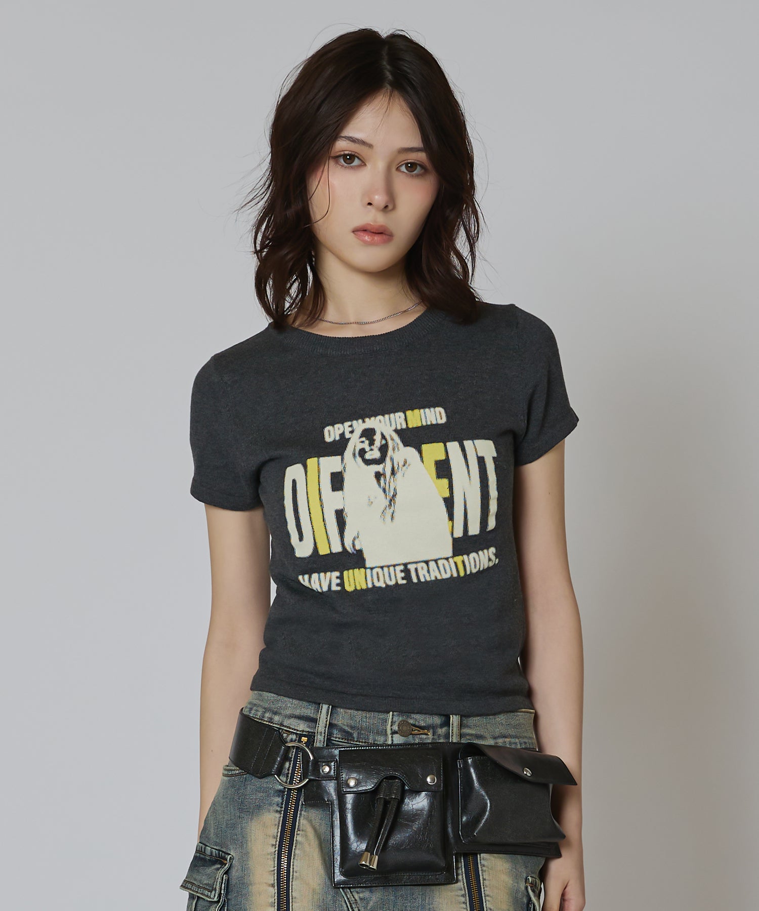 MODEL:163cm/COLOR:DARK GRAY/SIZE:F