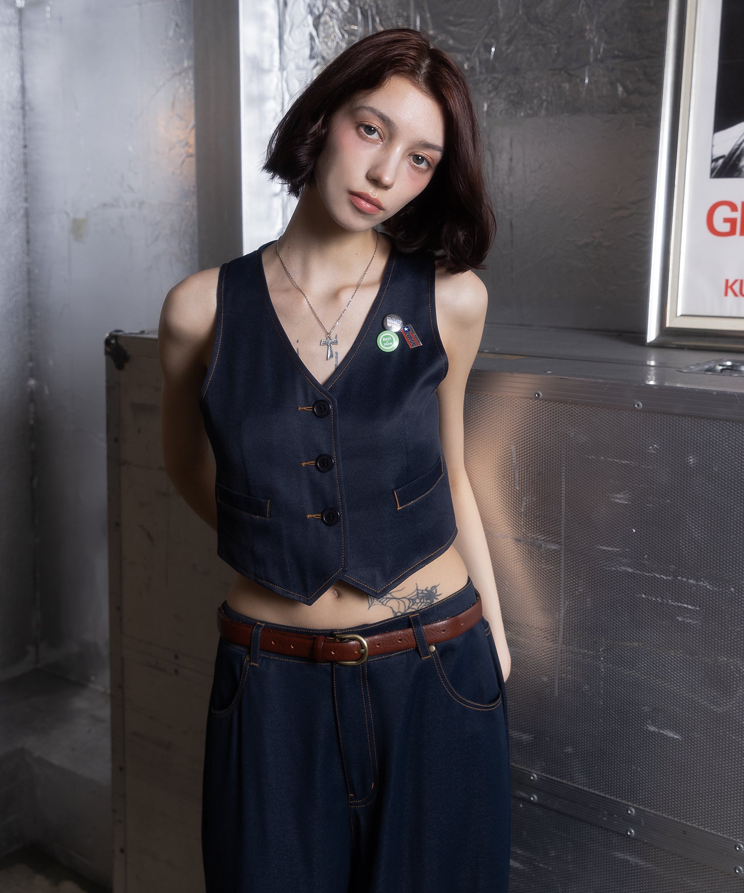 MODEL:172cm/COLOR:BLUE/SIZE:F