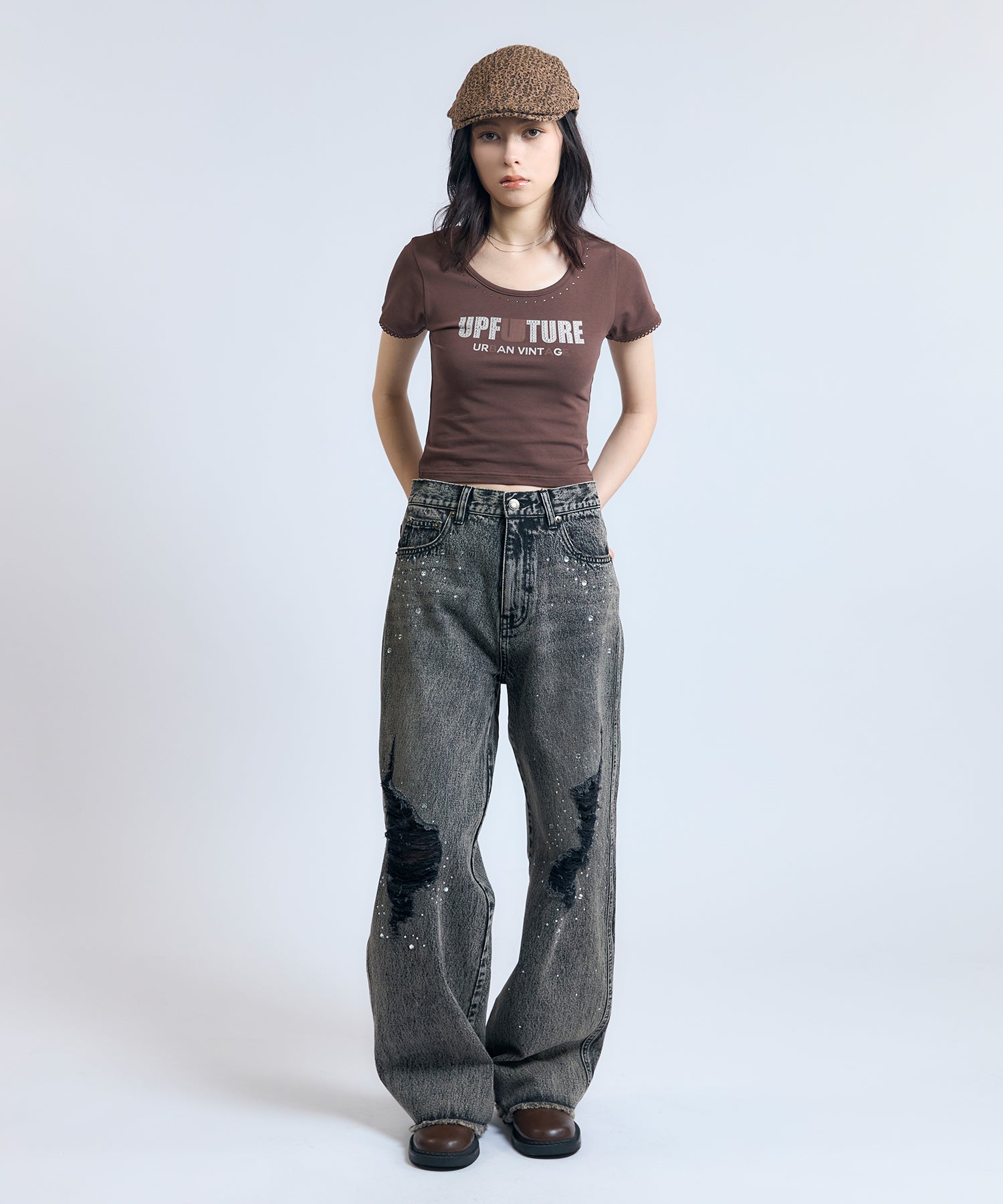 MODEL:163cm/COLOR:BROWN/SIZE:F