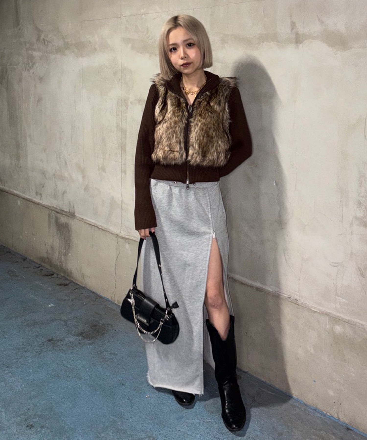 STAFF:154cm/COLOR:BROWN/SIZE:F