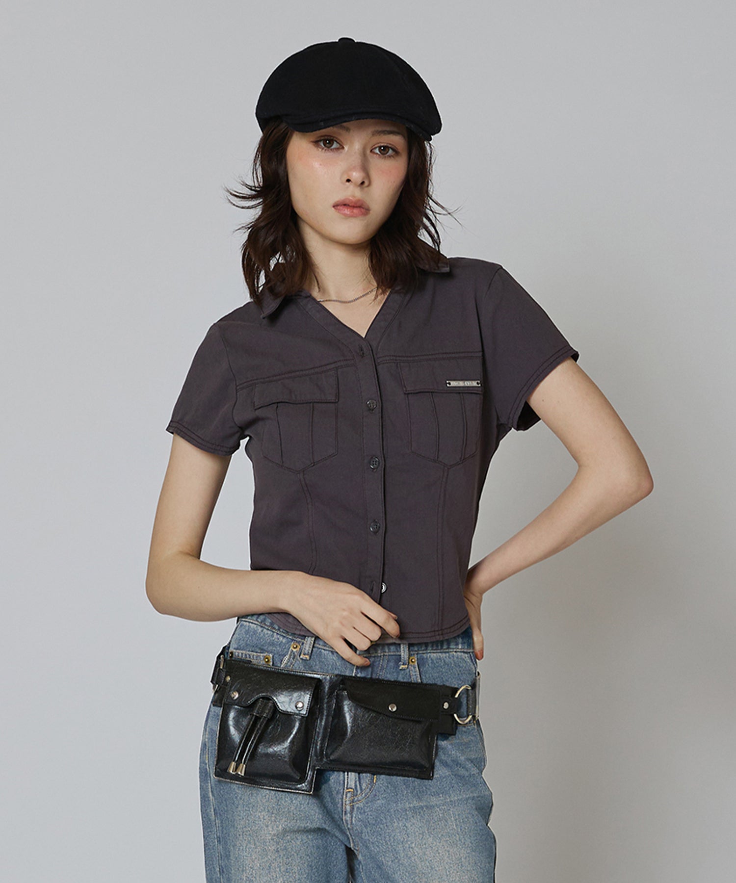 MODEL:163cm/COLOR:GRAY/SIZE:F