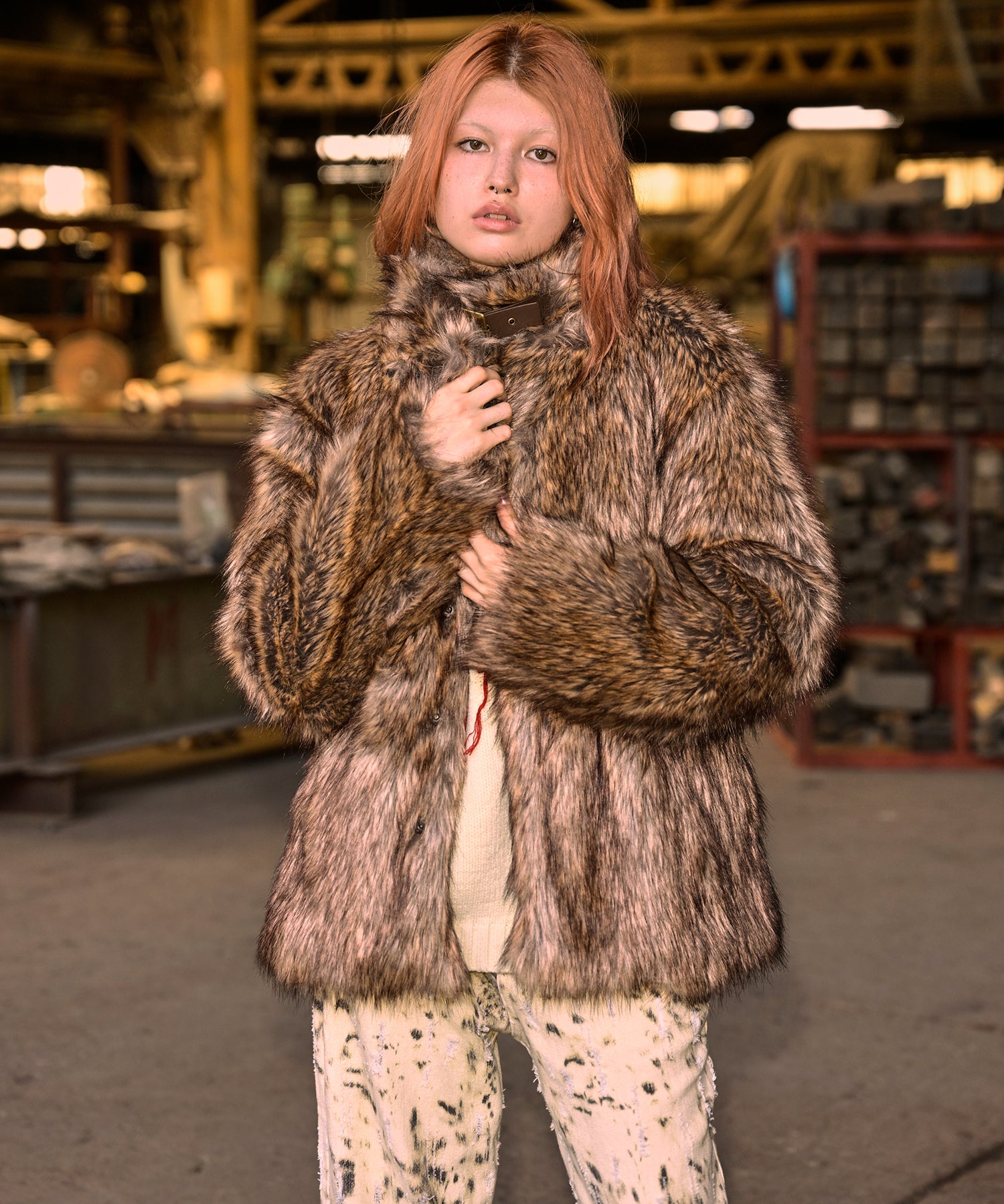 MODEL:170cm/COLOR:BROWN/SIZE:M