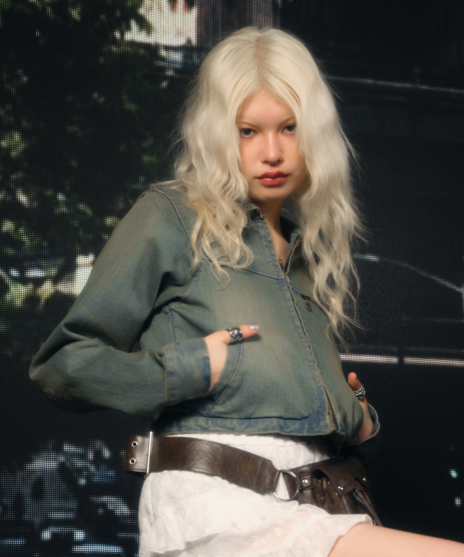 MODEL:170cm/COLOR:BLUE/SIZE:F